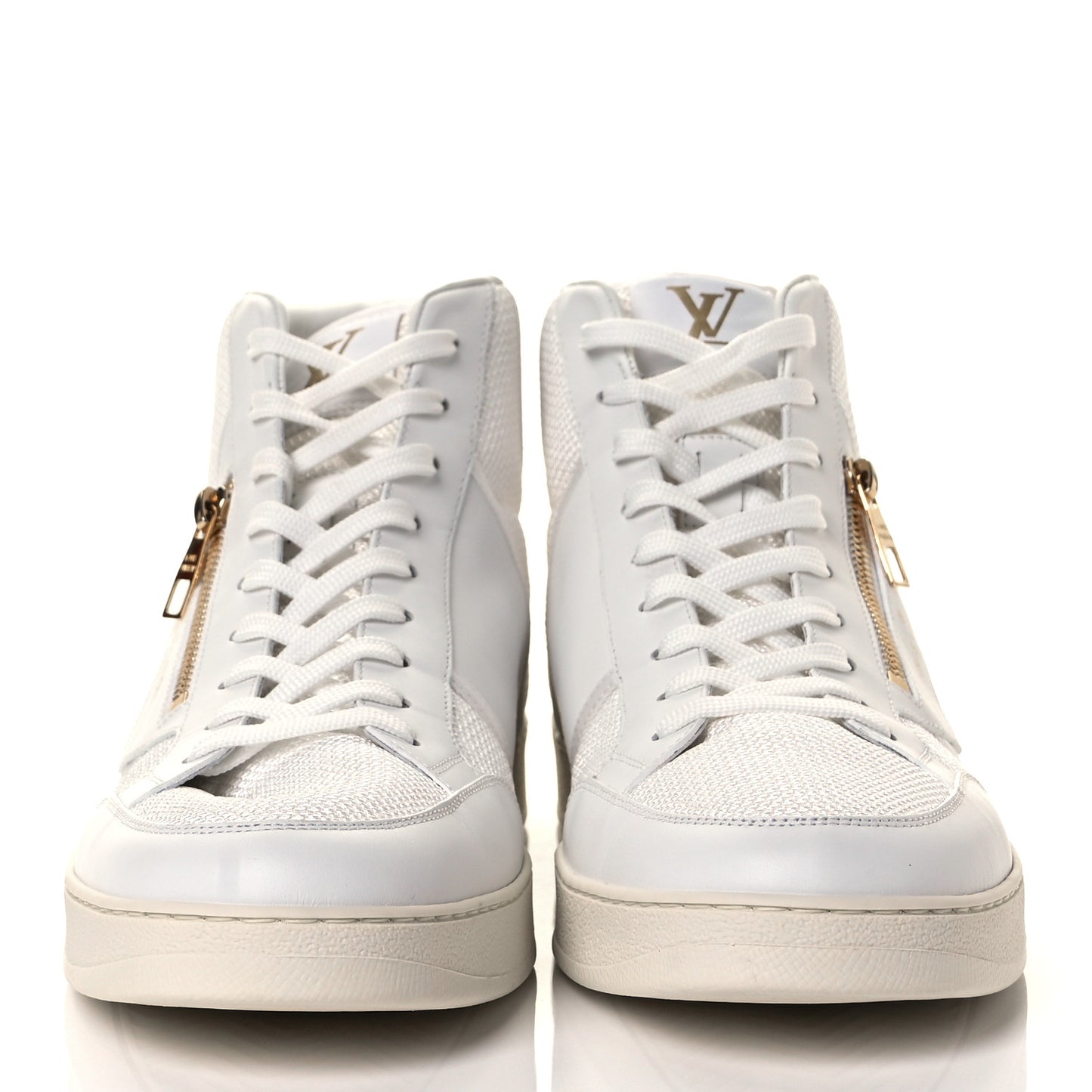 Monogram Calfskin Rivoli High Top Sneakers 9.5 White