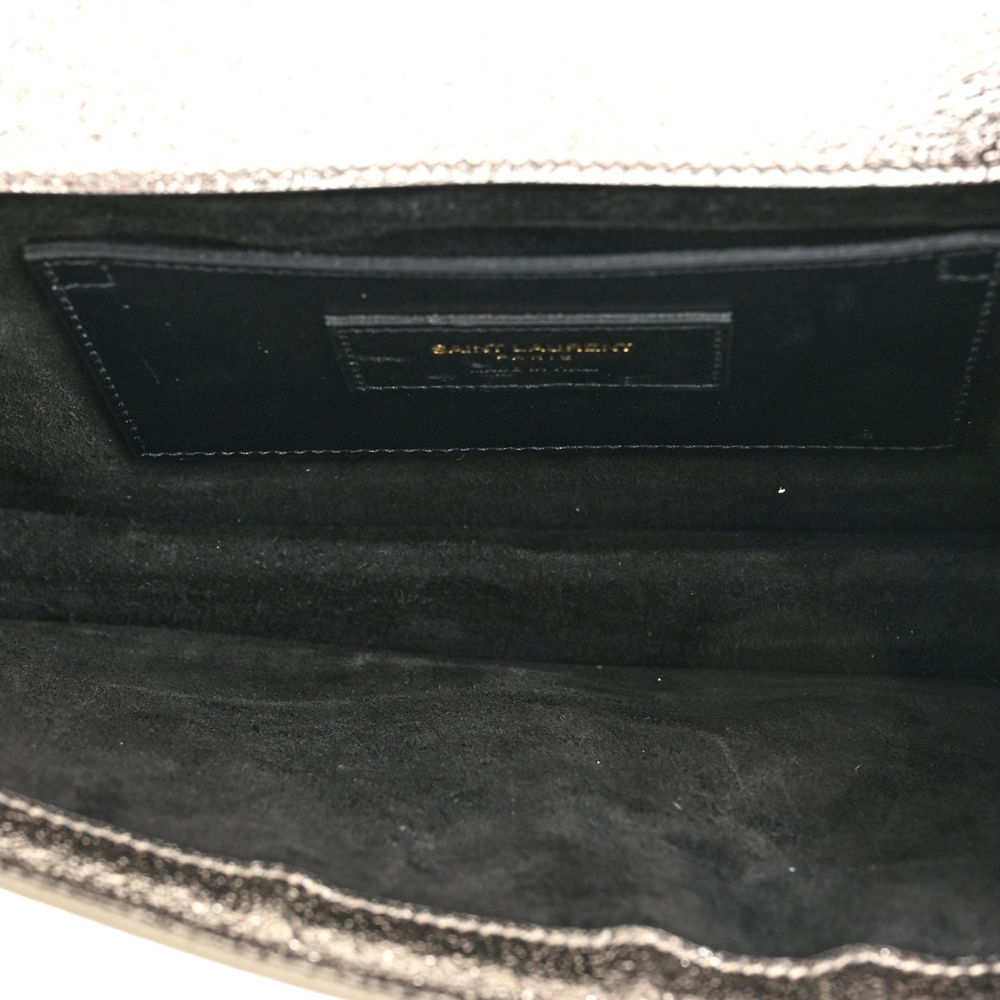 Metallic Calfskin Medium Serpent Clutch Gold