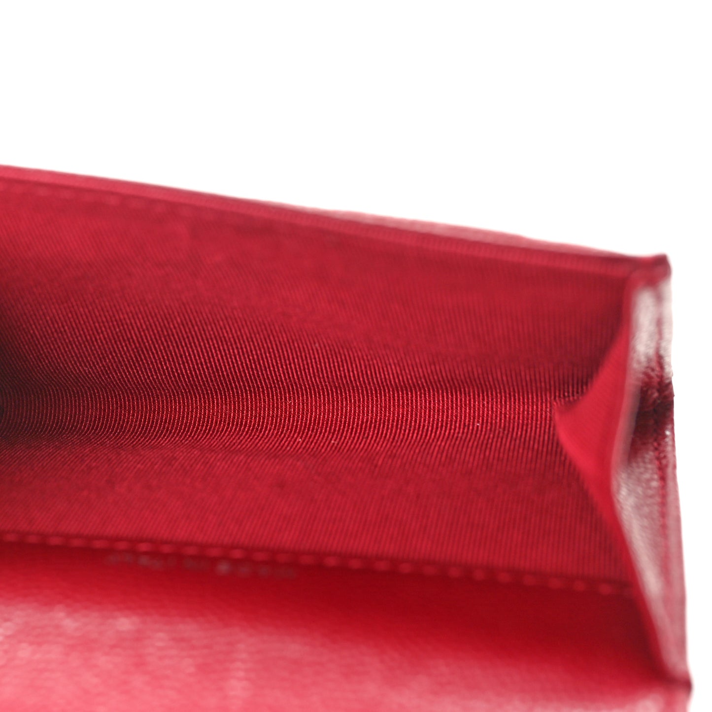 Caviar Quilted Flap Card Holder Wallet Dark Pink