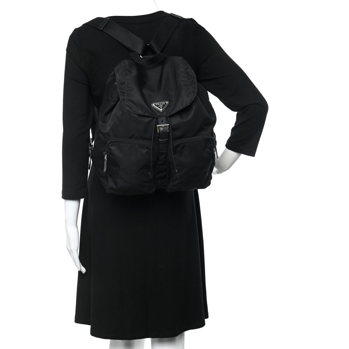 Nylon Vela Large Backpack Black