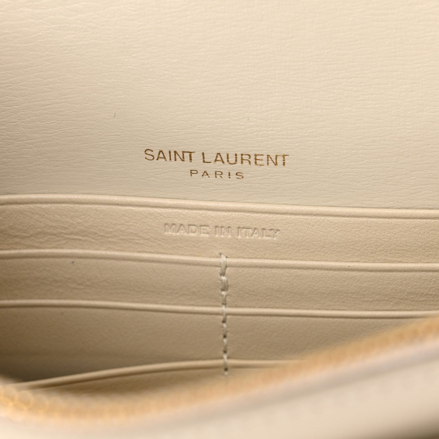Calfskin Monogram Sunset Chain Wallet Blanc Vintage