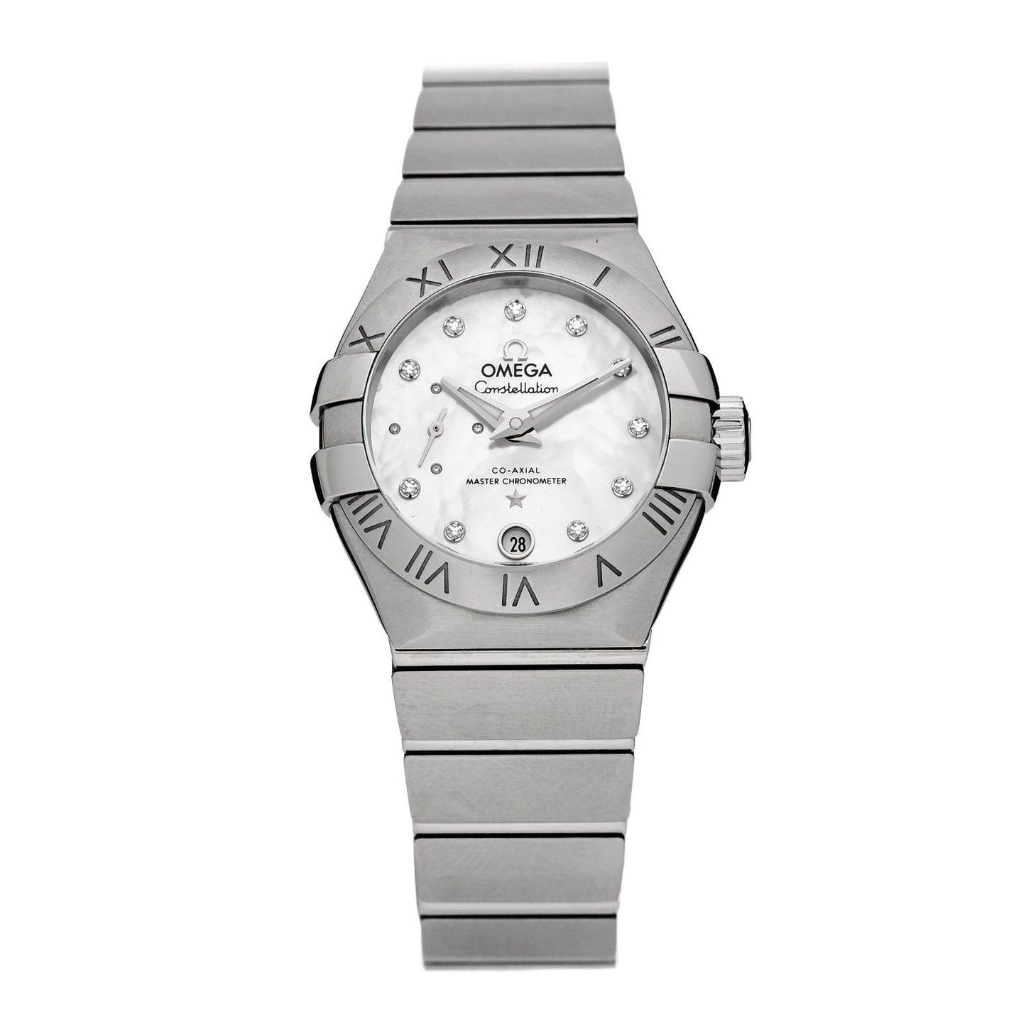 Stainless Steel Diamond Mother of Pearl 27mm Constellation Petite Seconde Automatic Watch 127.10.27.20.55.001