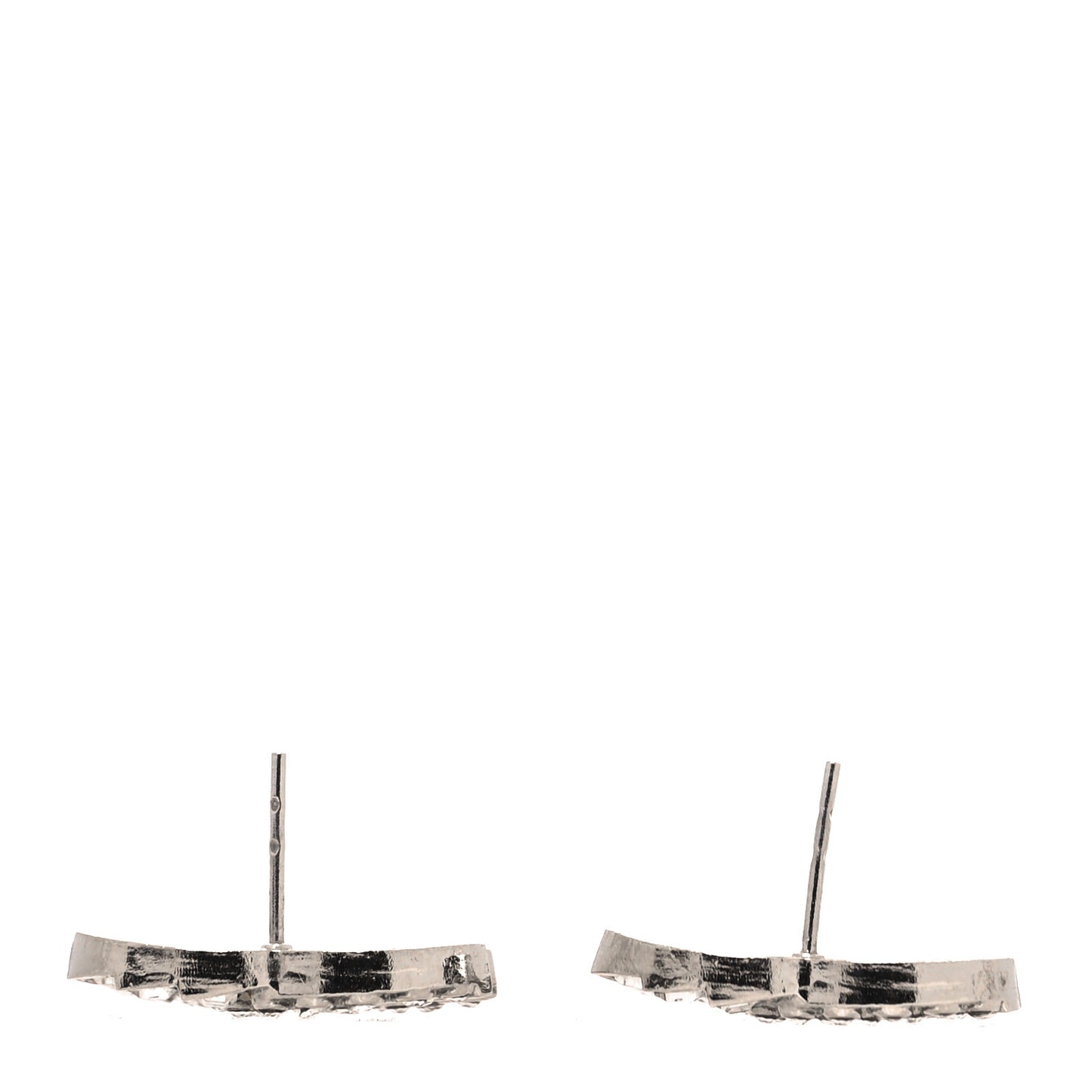 Baguette Crystal CC Earrings Silver