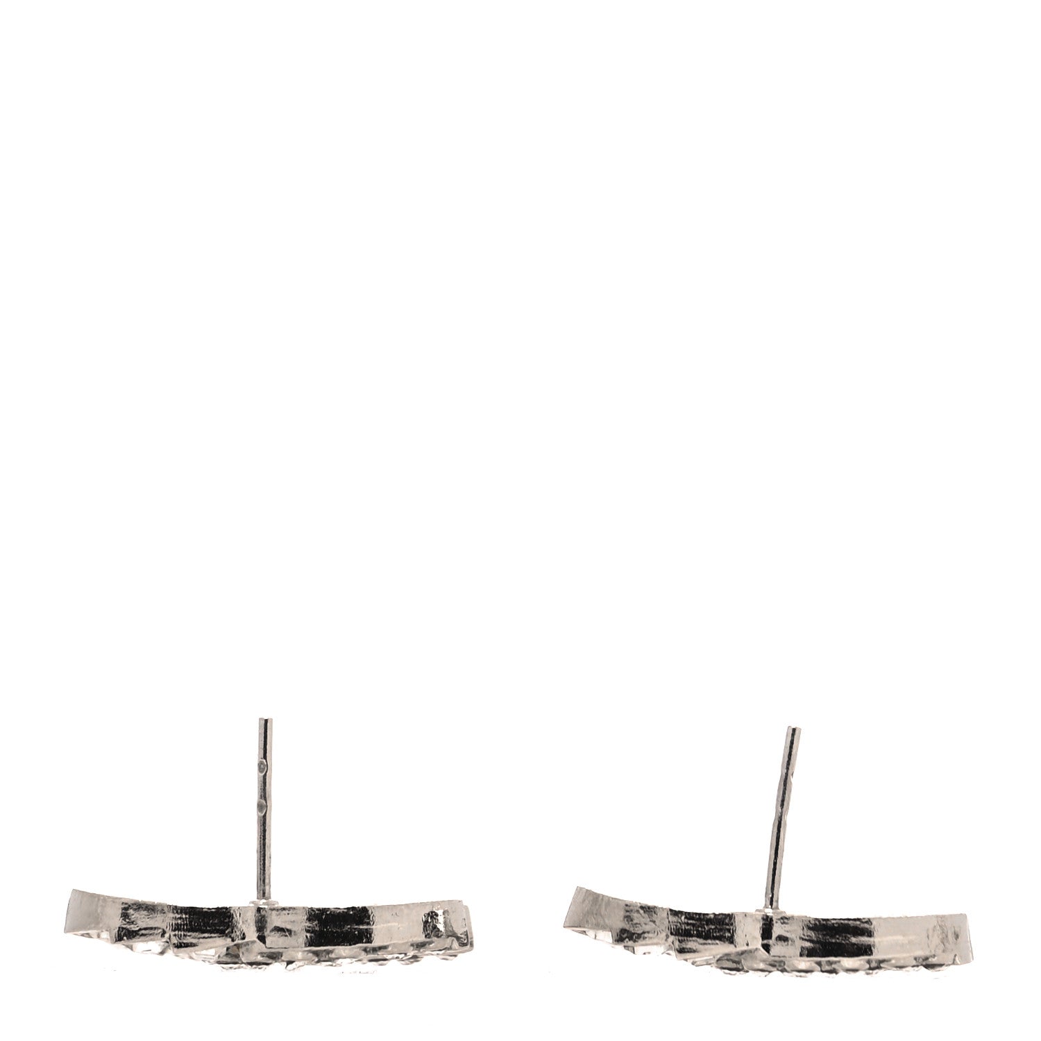 Chanel Baguette Crystal CC Earrings Silver 3 of 4