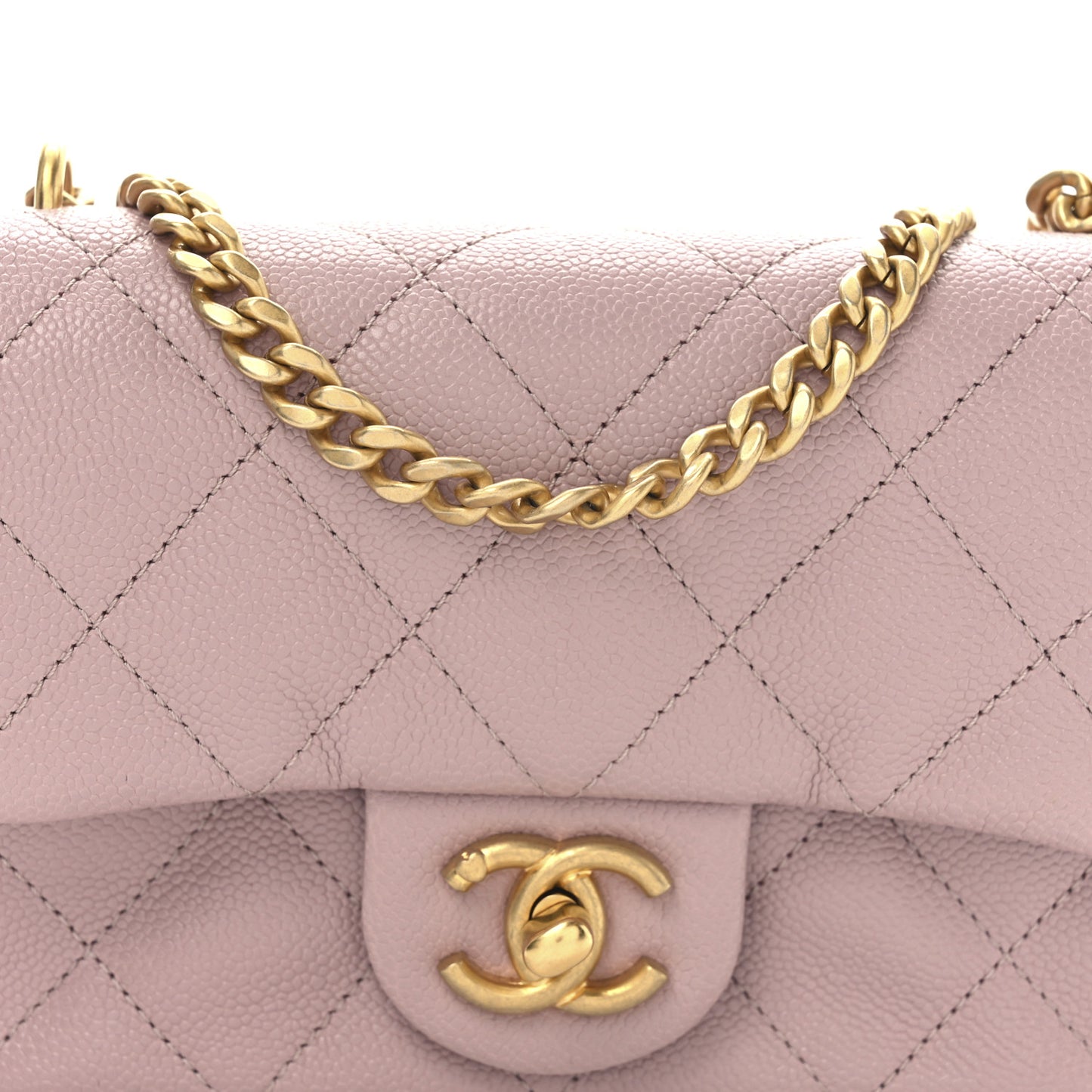 Caviar Quilted Mini Rectangular Sweetheart Flap Lilac