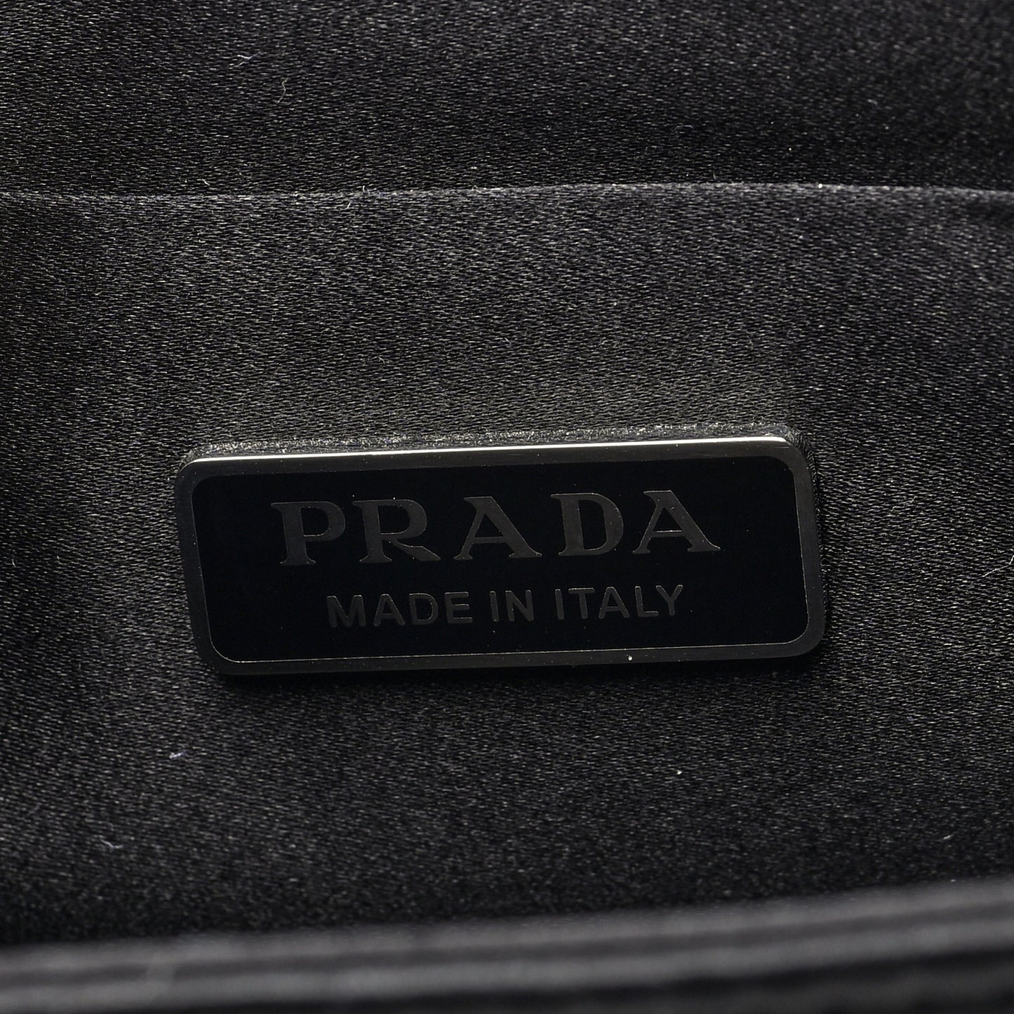 Satin Crystal Metal Triangle Logo Small Double Handle Crossbody Tote Metal