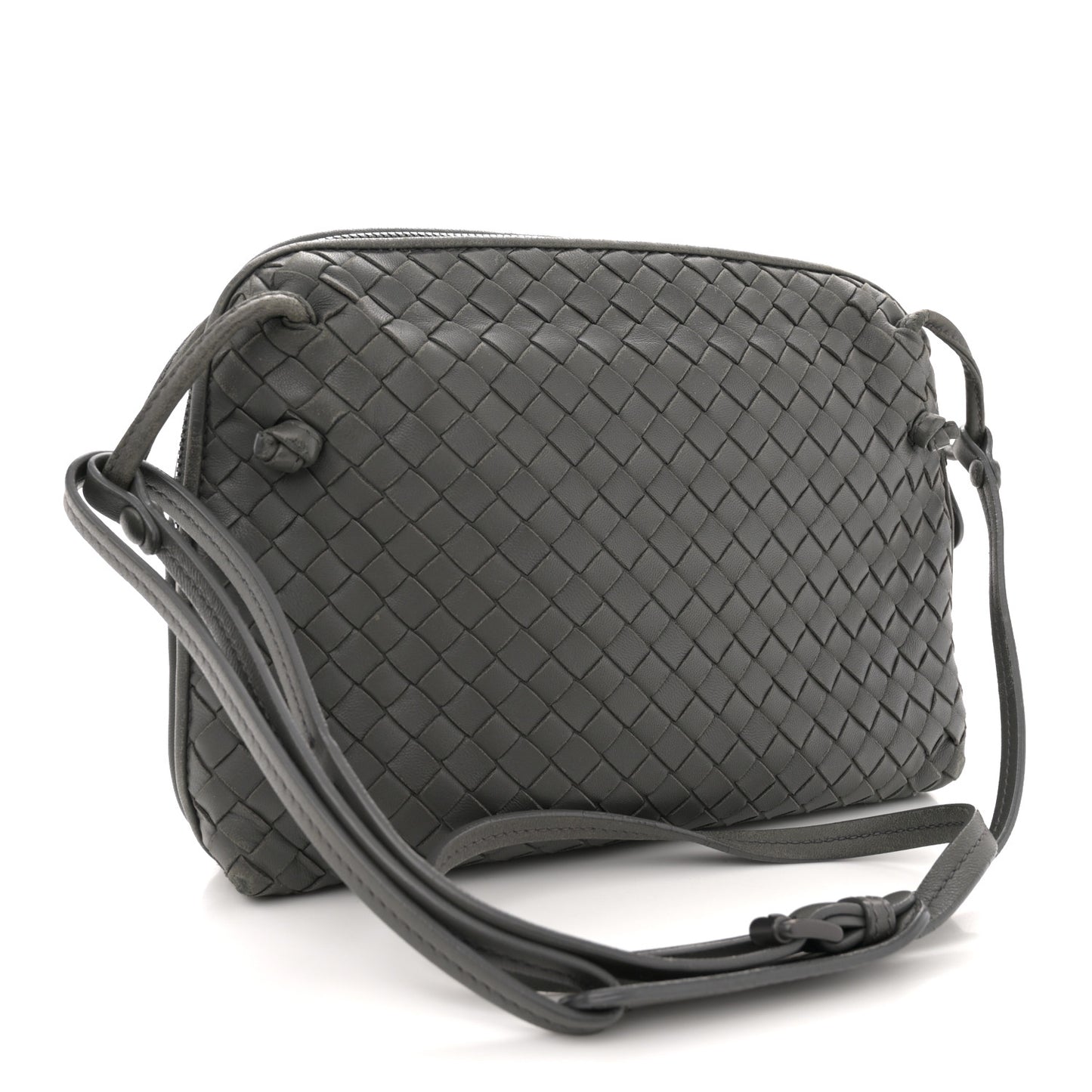 Nappa Intrecciato Nodini Crossbody Messenger New Light Grey