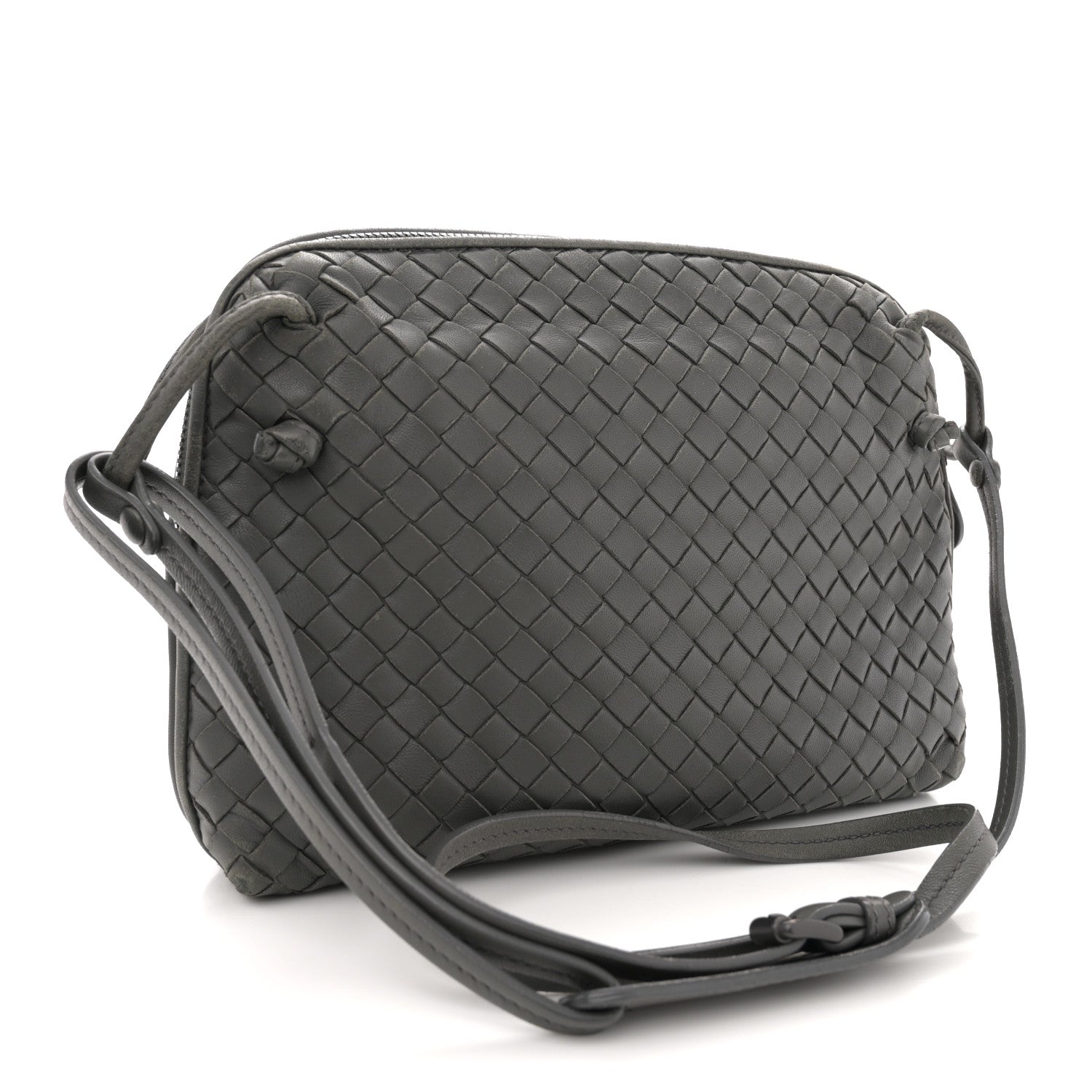 Bottega Veneta Nappa Intrecciato Nodini Crossbody Messenger New Light Grey 3 of 18