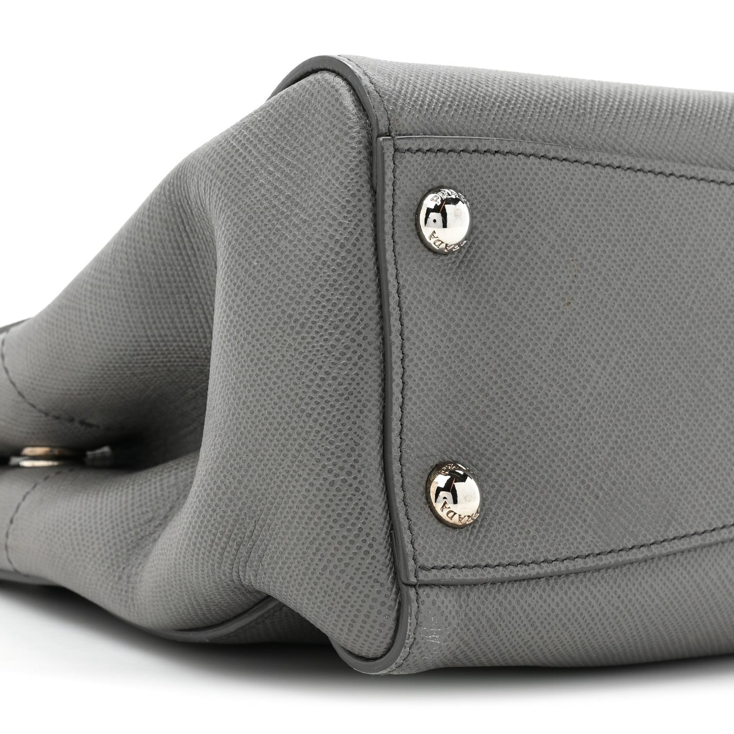 Saffiano Cuir Double Zip Frame Tote Marmo