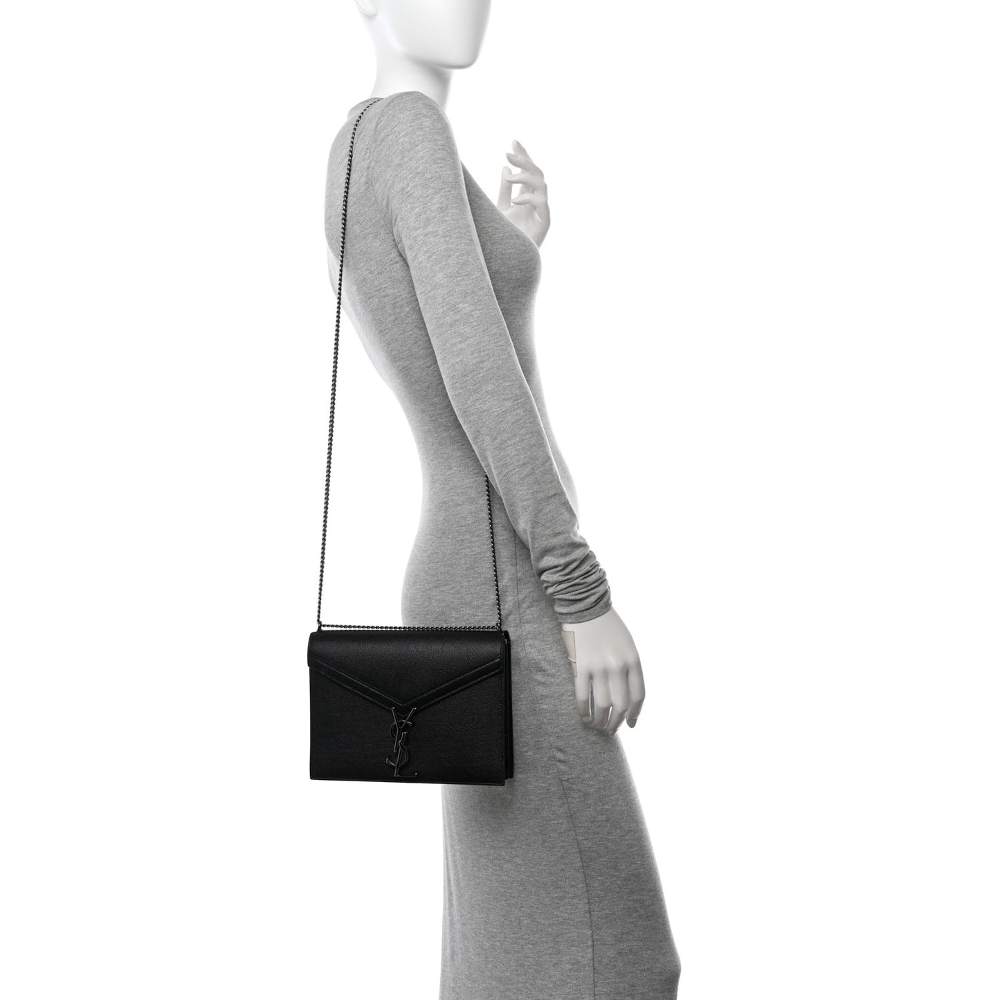 Grain De Poudre Monogram Cassandra Clasp Bag Black