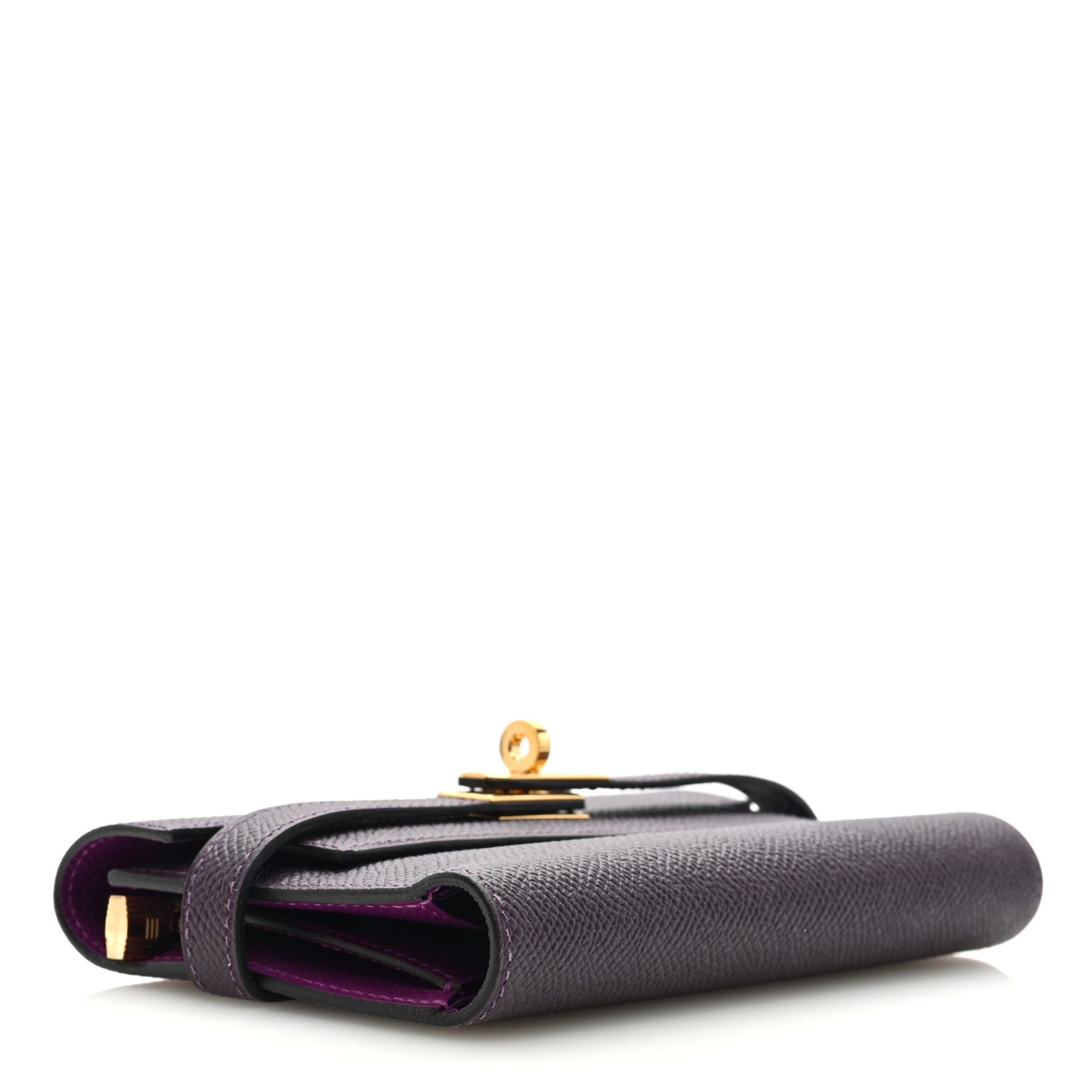 Epsom Verso Medium Kelly Wallet Raisin Anemone