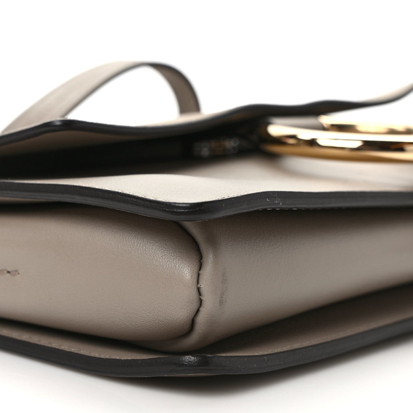Suede Calfskin Small Faye Shoulder Bag Motty Grey