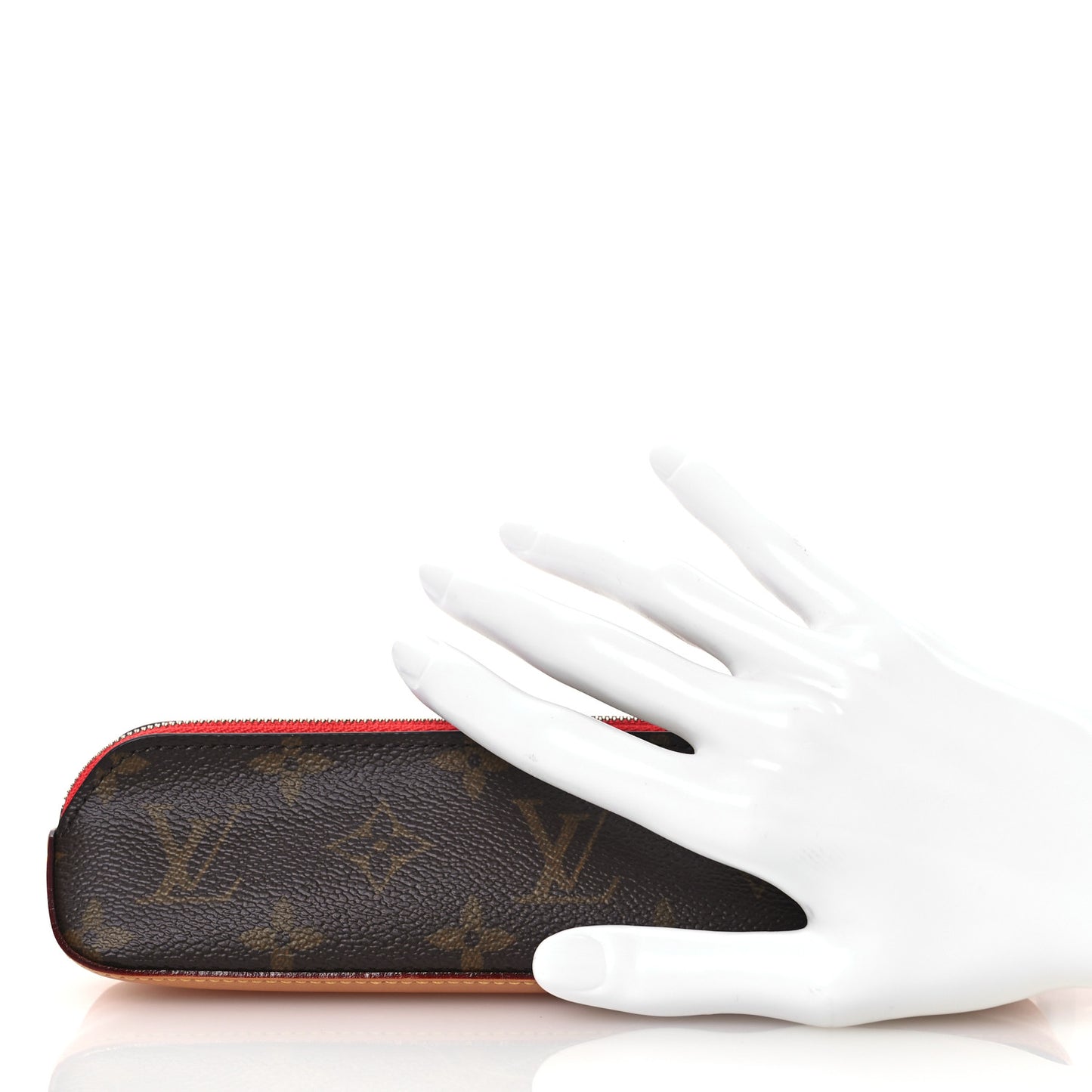 Monogram Elizabeth Pencil Pouch Red