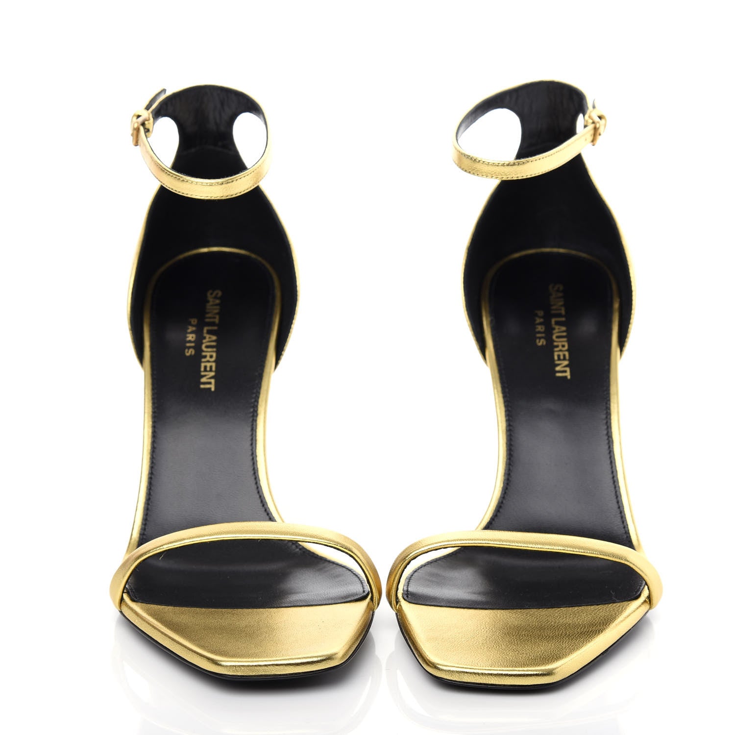Saint Laurent Calfskin Opyum Sandals 39 Oro 2 of 11