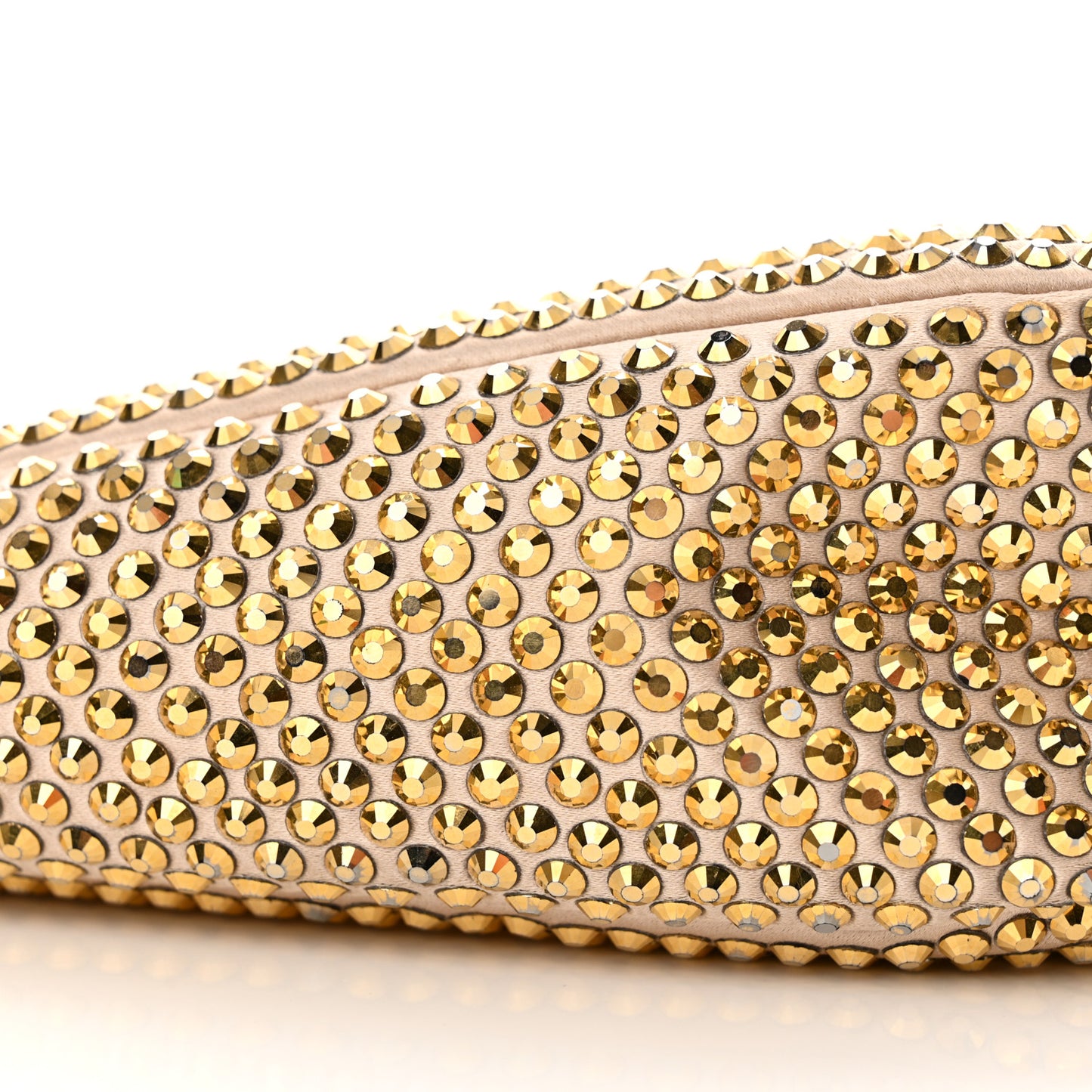 Satin Crystal Triangle Crossbody Pouch Platino