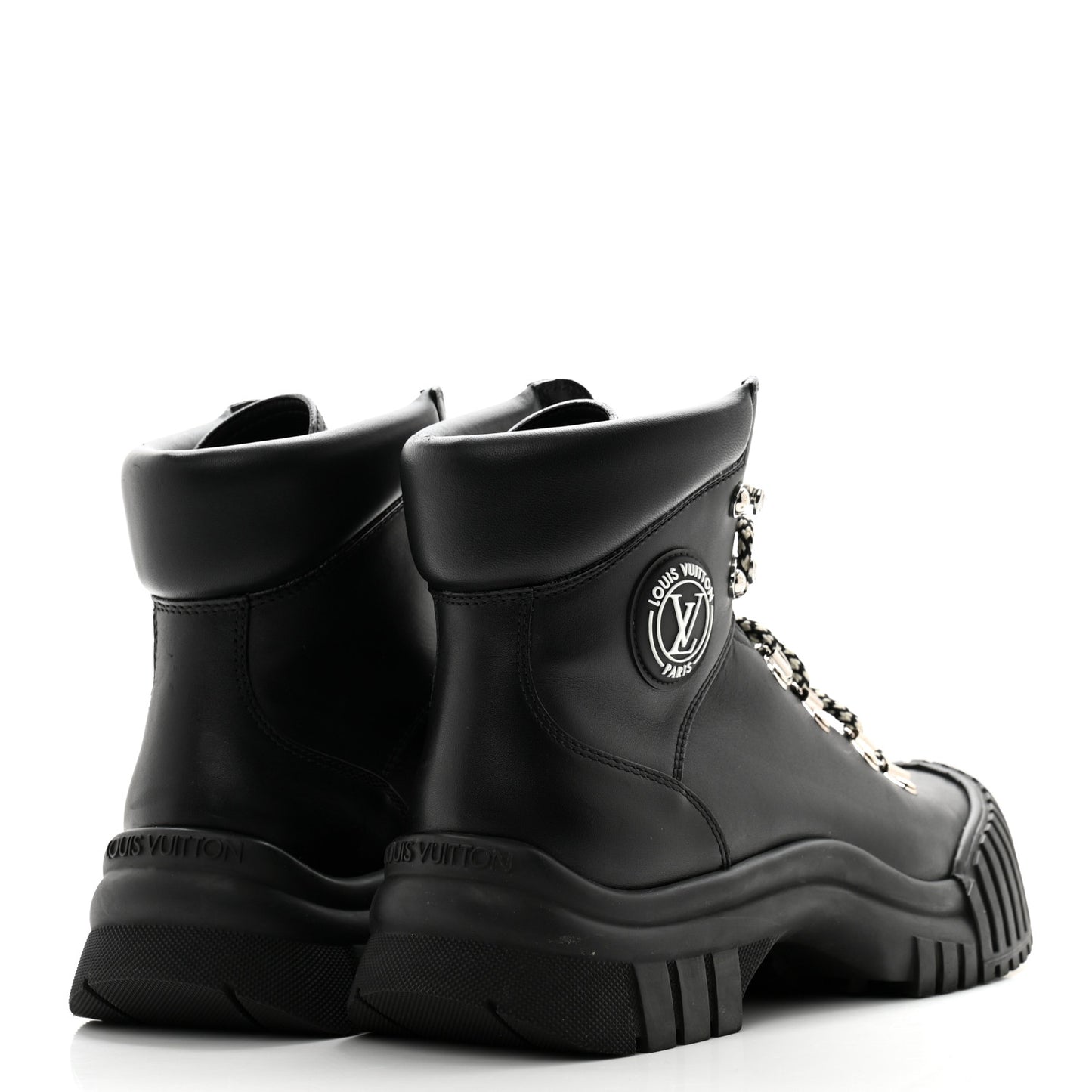 Calfskin Patent Monogram Ruby Flat Ranger Boots 38 Black