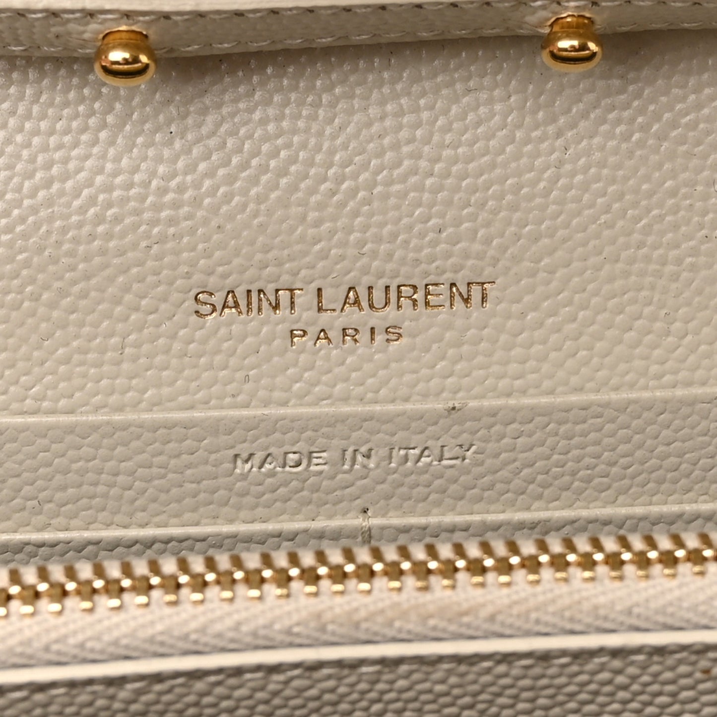Grain De Poudre Matelasse Chevron Monogram Chain Wallet Crema Soft