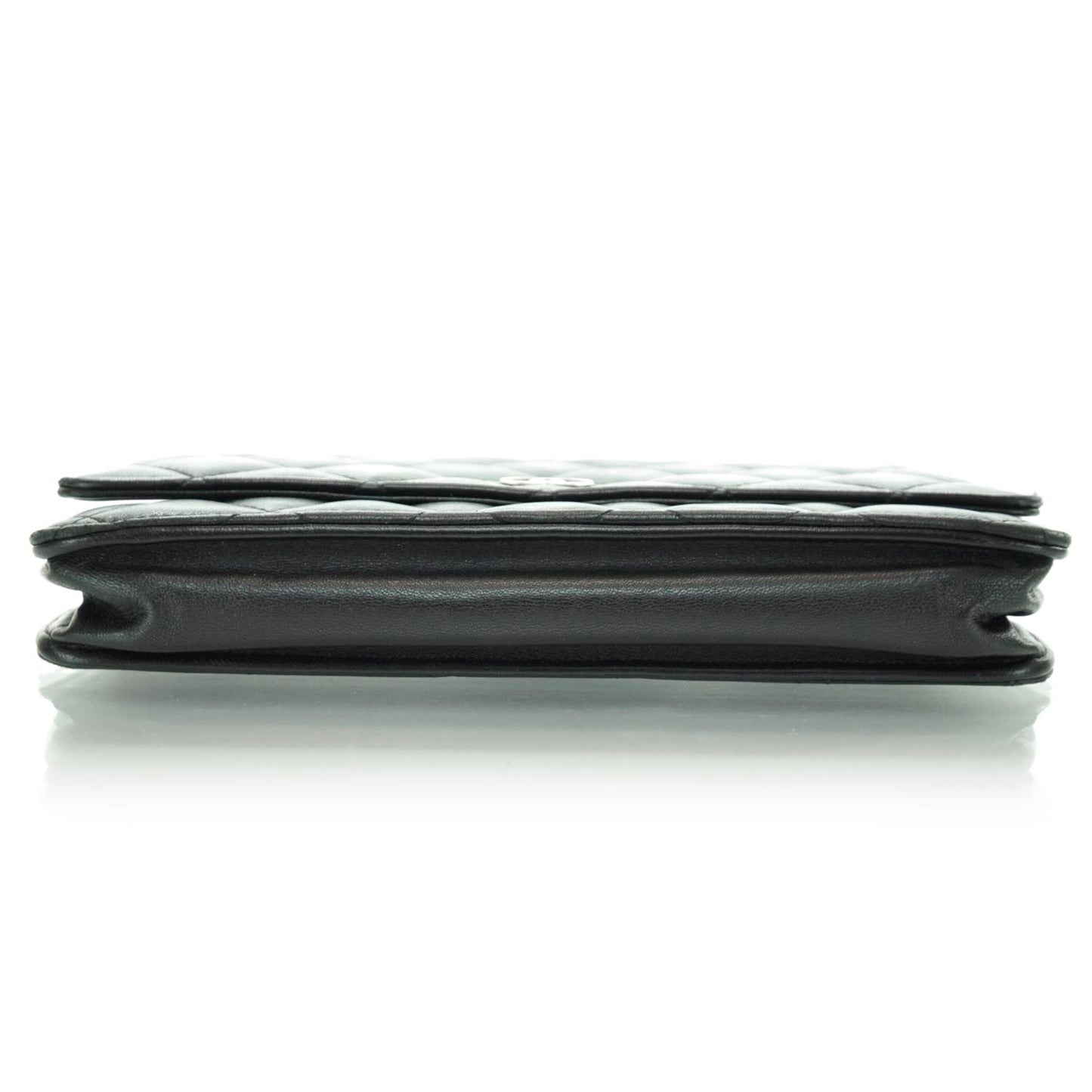 Lambskin Quilted Wallet On Chain WOC Black