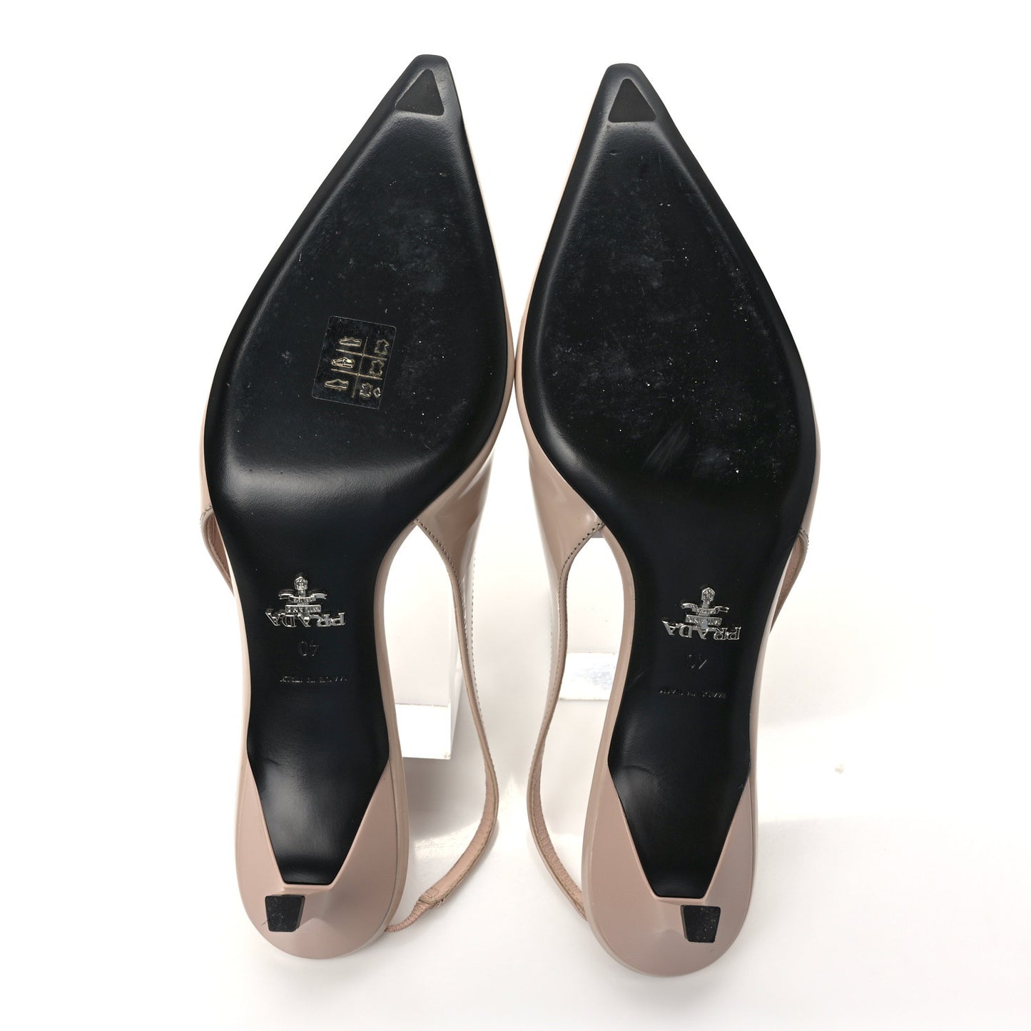 Spazzolato Pointed Toe Strap Slingback Pumps 40 Cipria