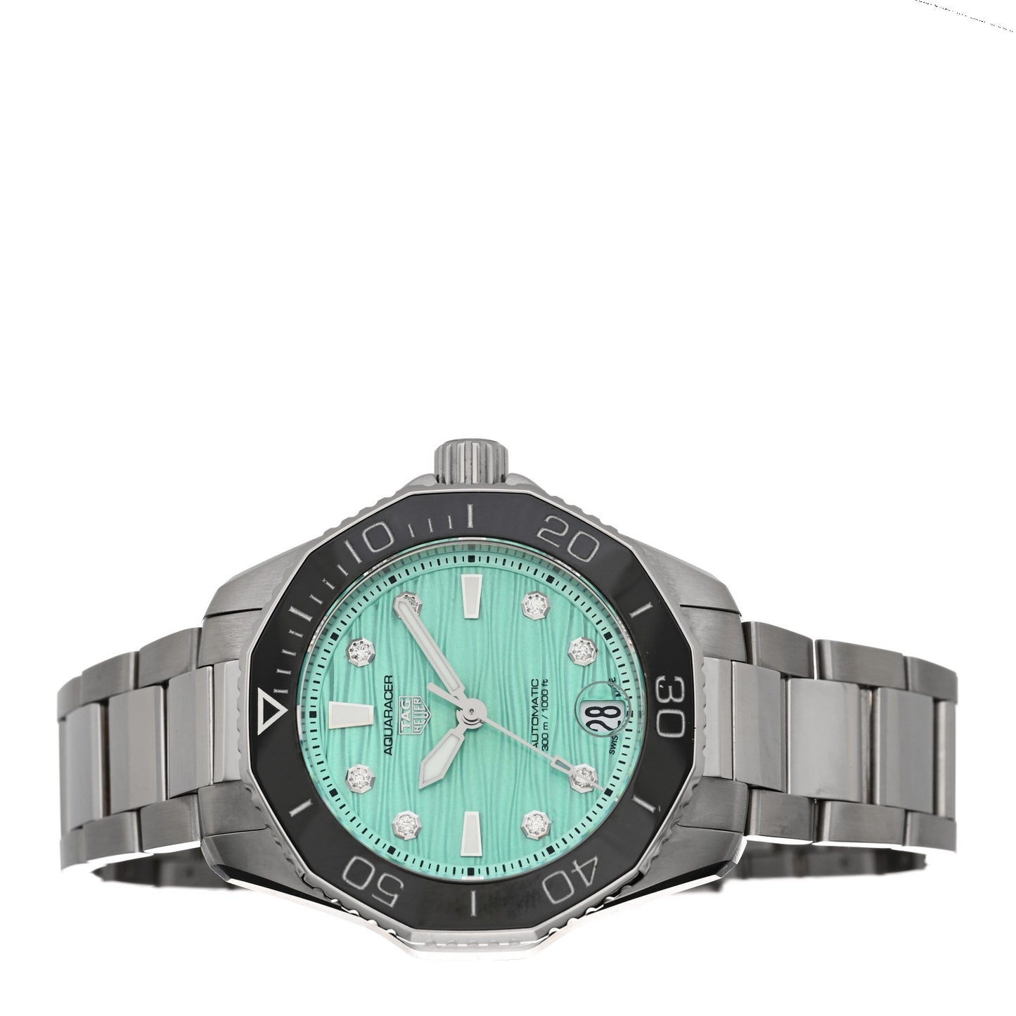 Stainless Steel Diamond 36mm Aquaracer Automatic Watch Green WBP231K