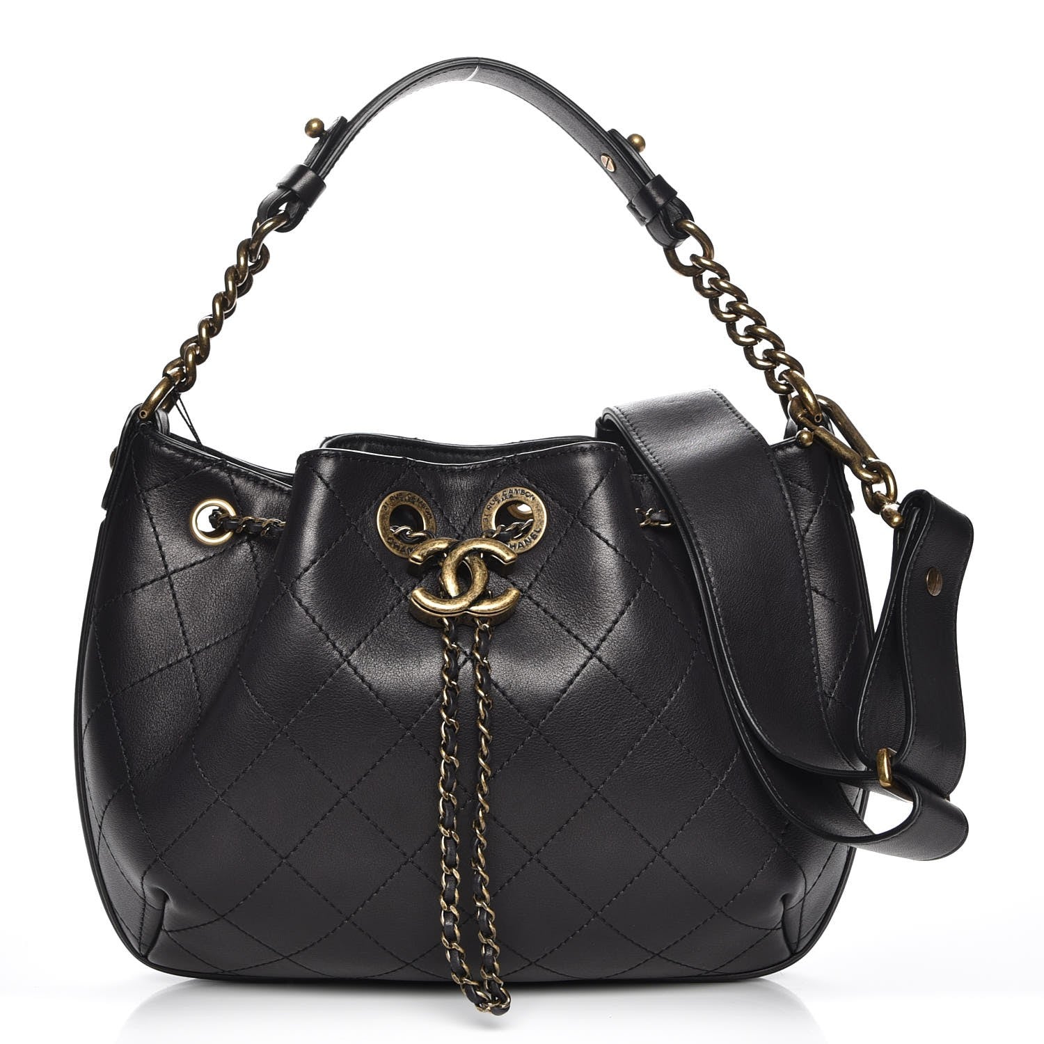 CHANEL バッグ Maxi flapbag , Denim & gold metal, dark blue & orange — Fashion