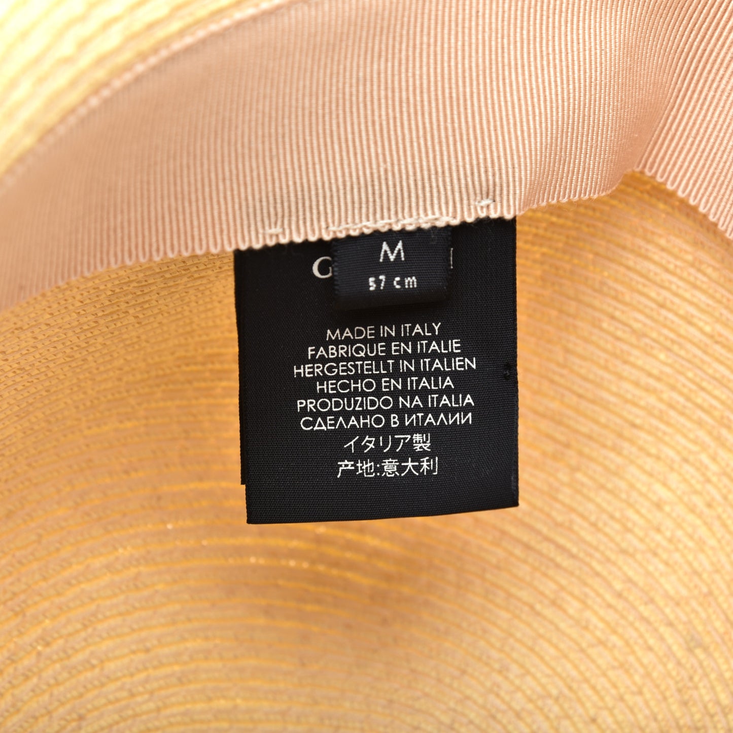 Raffia Double G Bucket Hat M Ivory