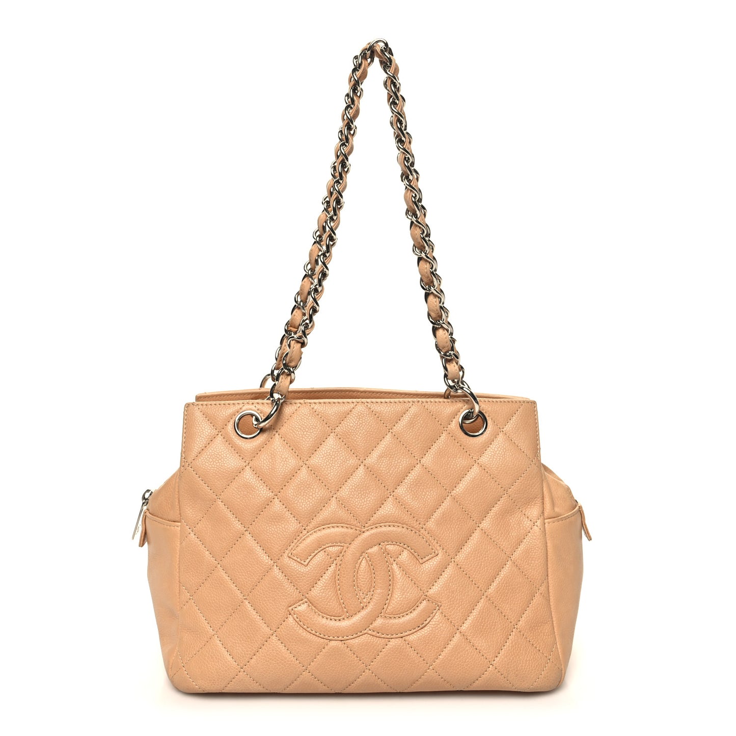 Caviar Quilted Petit Timeless Tote PTT Beige