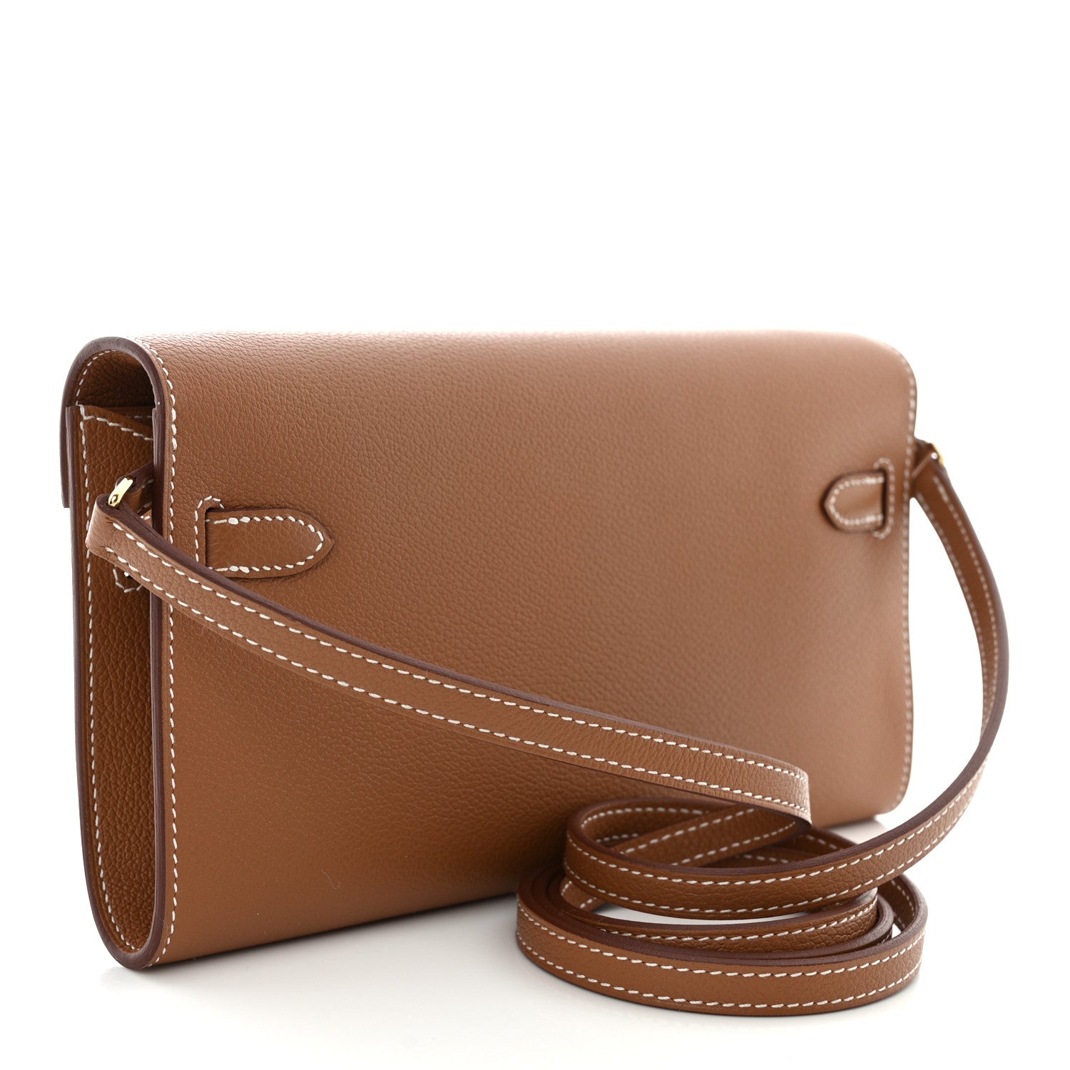 Hermes Evercolor Kelly Wallet To Go Gold 3 of 11