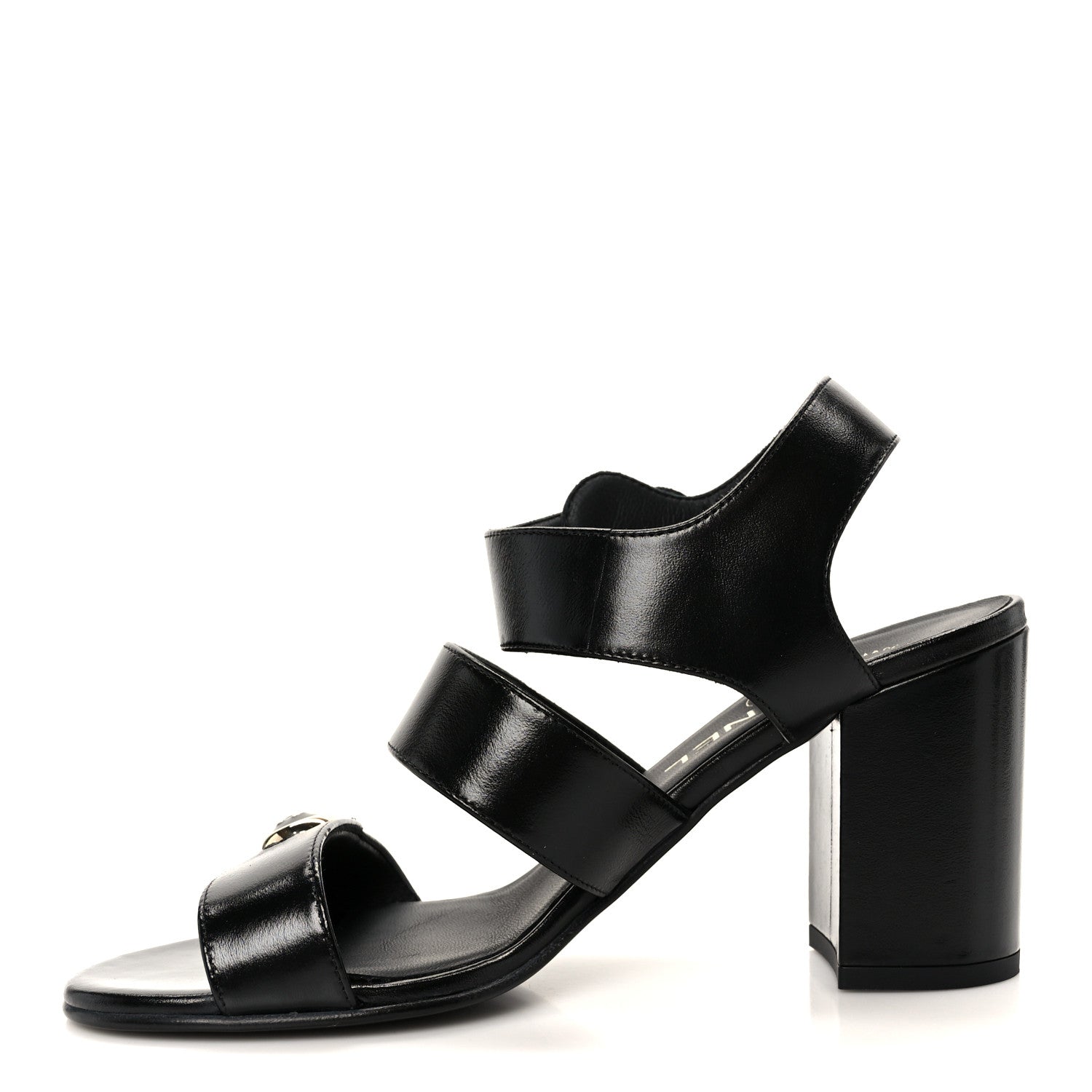 Chanel Shiny Calfskin CC Sandals 37 Black 1833662 – FASHIONPHILE