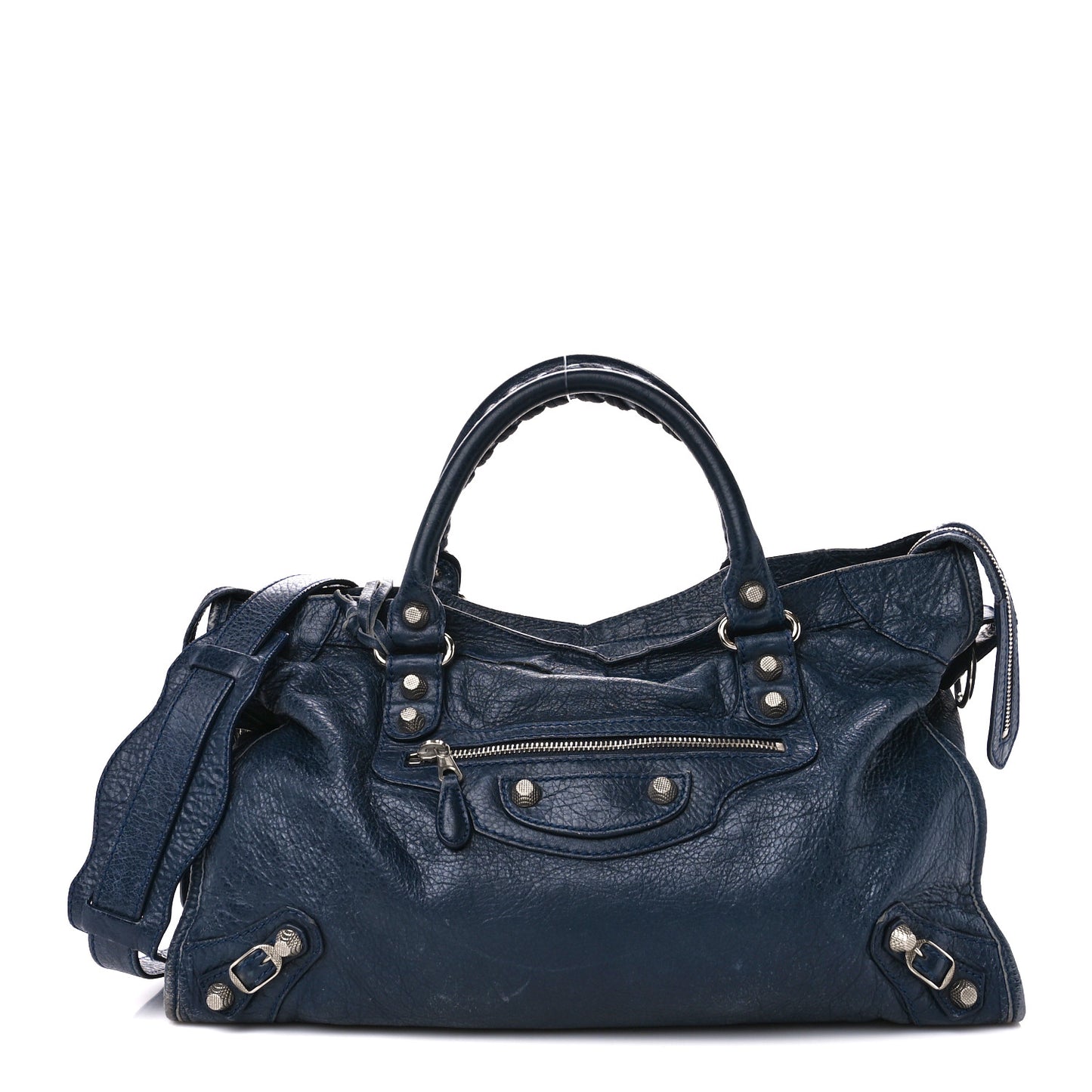 Agneau Giant 12 Silver Hardware City Bleu Obscur