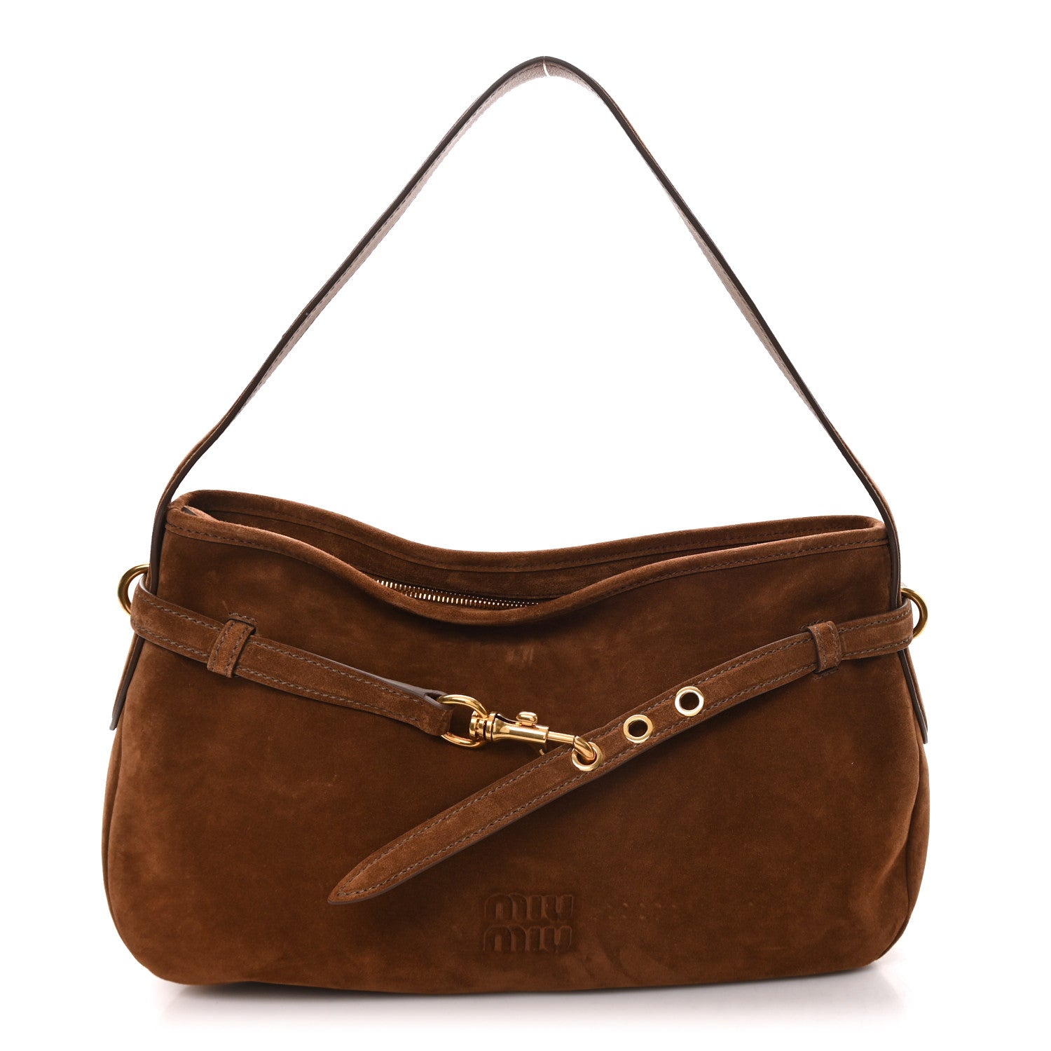 ヴィンテージmiumiu バッグ Miu Miu Camoscio Large Aventure Shoulder Bag Rovere 1888857