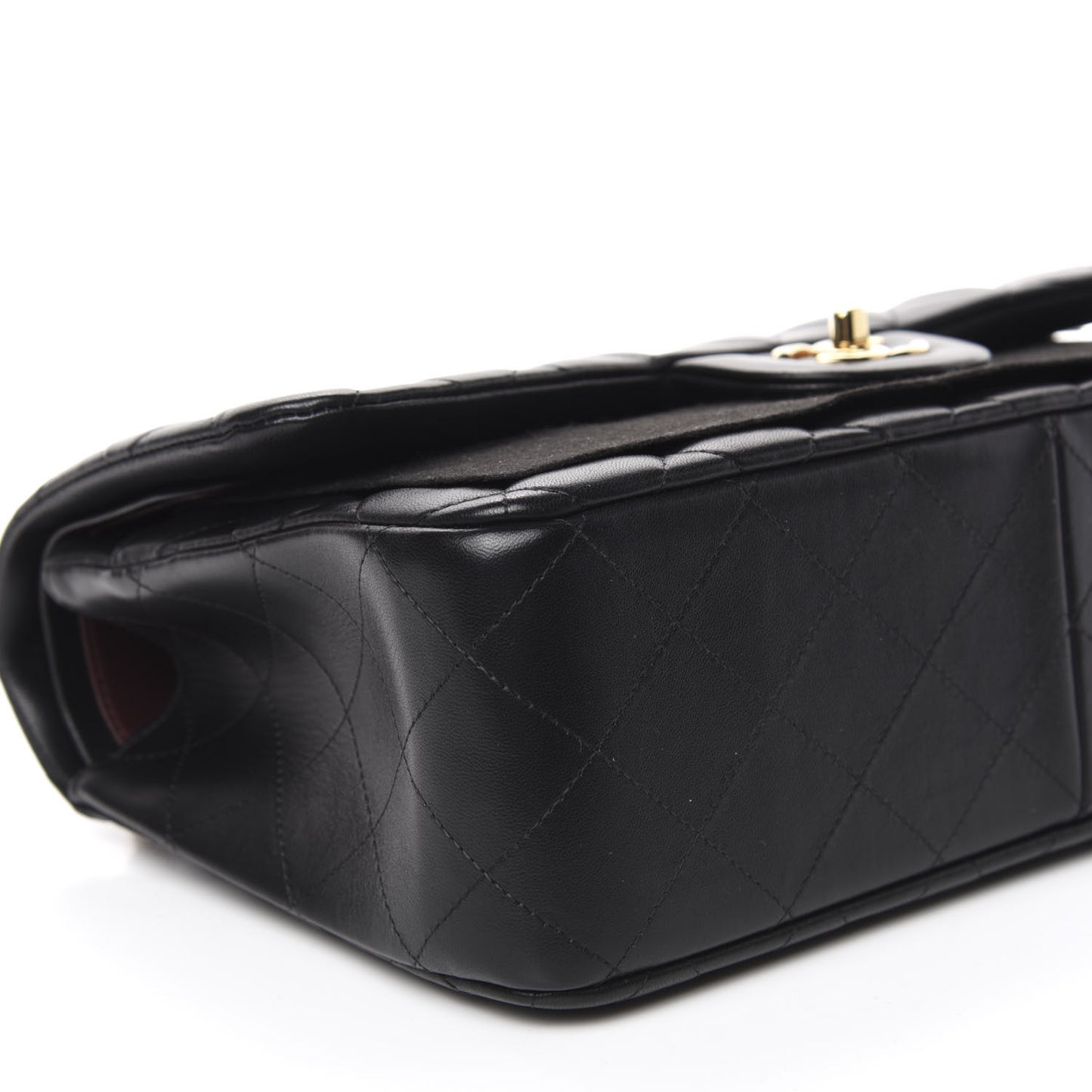 Lambskin Quilted Jumbo Double Flap Black