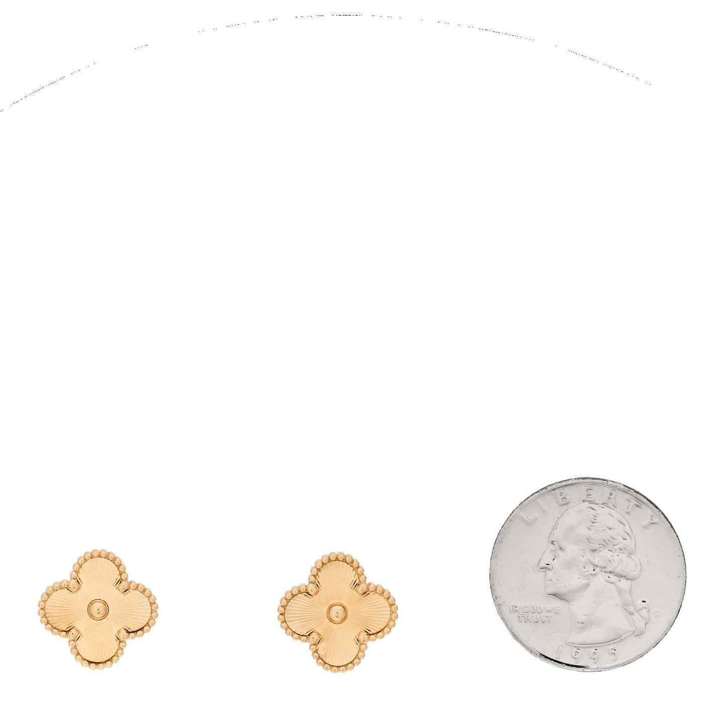 18K Yellow Gold Guilloche Vintage Alhambra Earrings