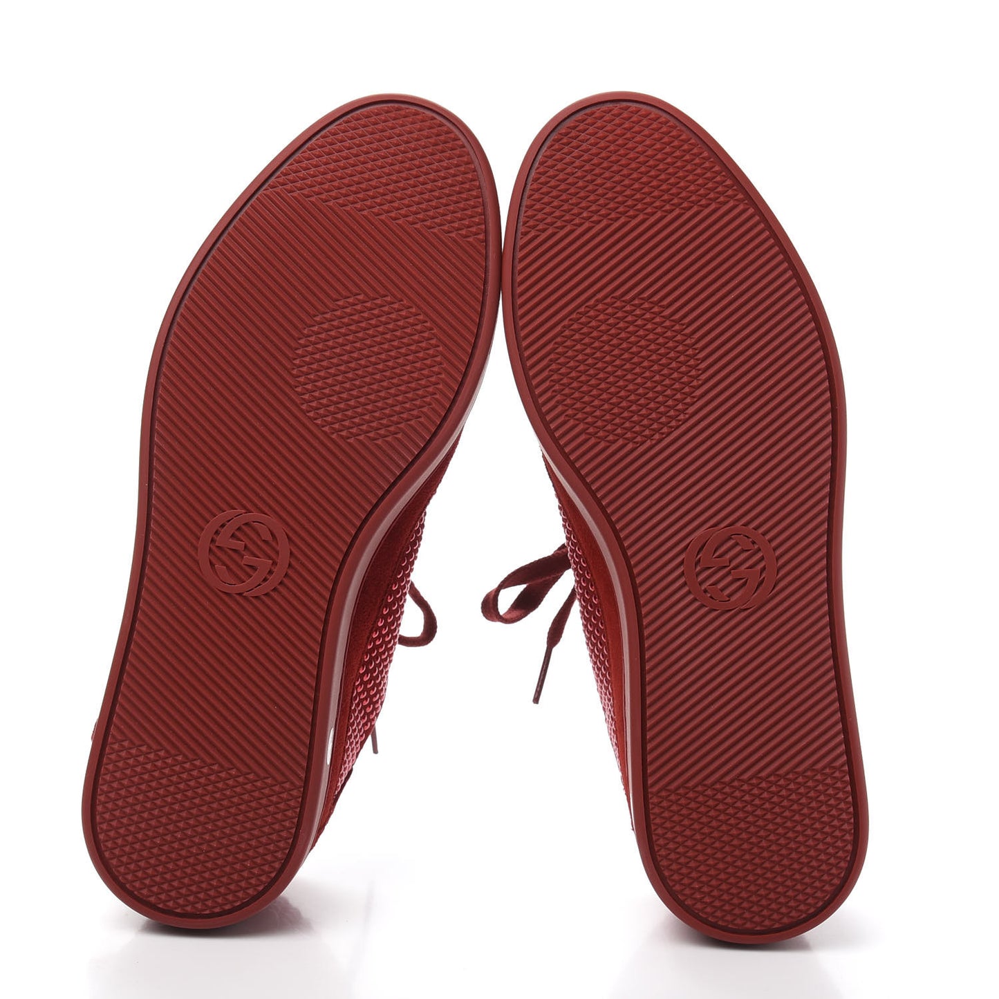Suede Crystal Studded Sneaker 6 Red