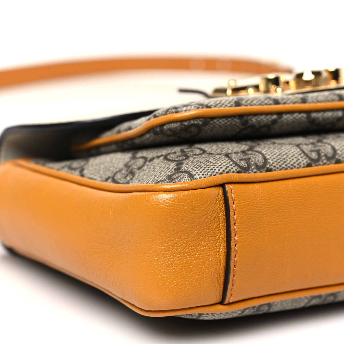 GG Supreme Monogram Calfskin Mini Padlock Flap Pocket Shoulder Bag Beige Mystic White Sun Oil