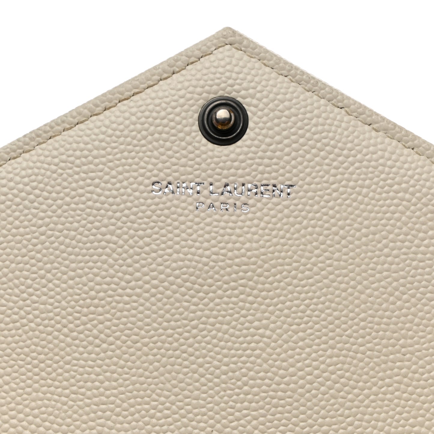 Grain De Poudre Matelasse Chevron Monogram Envelope Chain Wallet Dove White