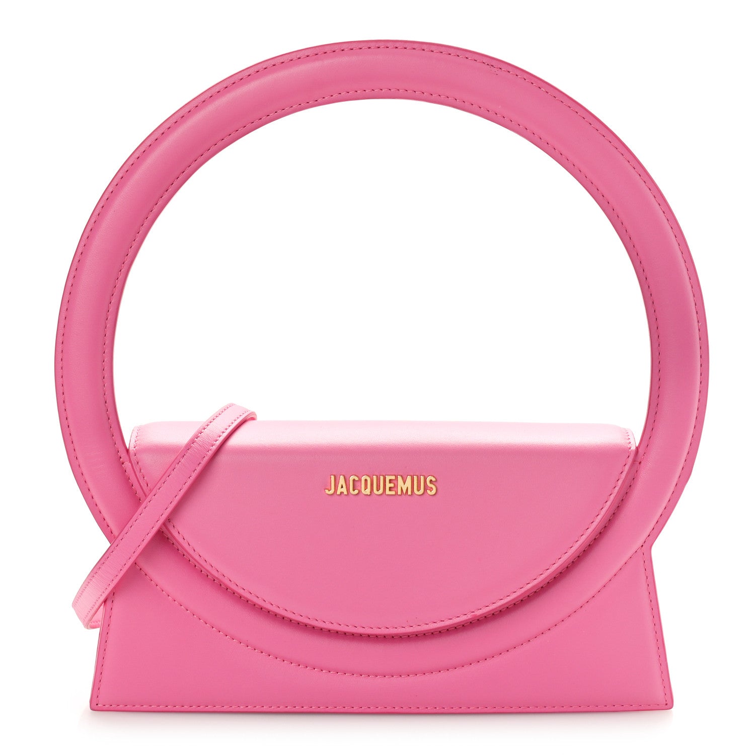 Jacquemus Smooth Calfskin Le Sac Rond Pink 1 of 8