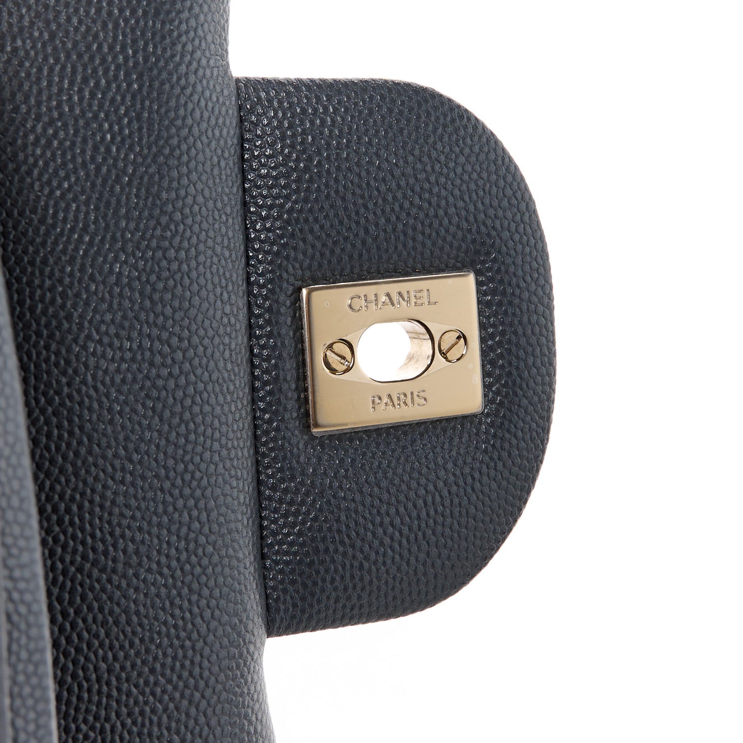 Caviar Quilted Jumbo Double Flap Dark Grey