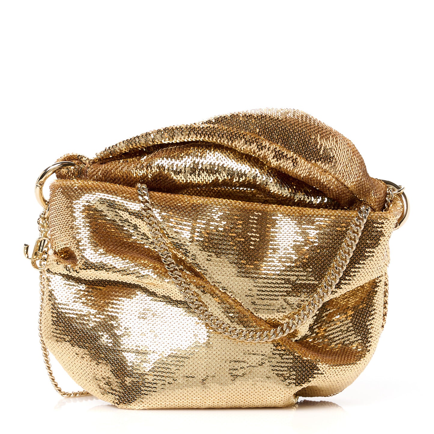 Satin Crystal Embellished Bonny Shoulder Bag Gold