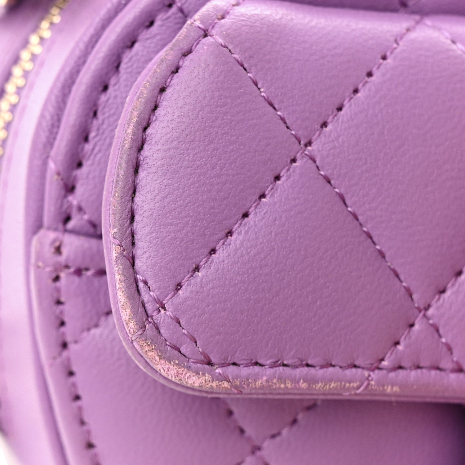 Chanel Lambskin Quilted CC In Love Heart Clutch With Chain Purple 13 of 13
