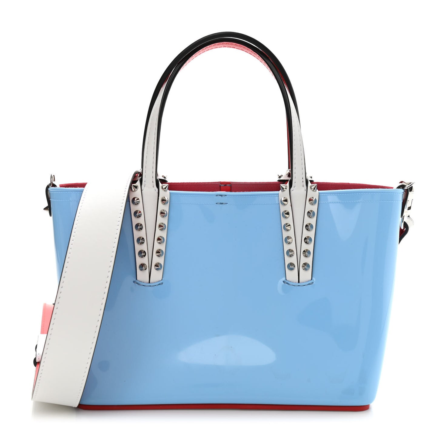 Patent Calfskin Spikes Mini East West Cabata Tote Splash
