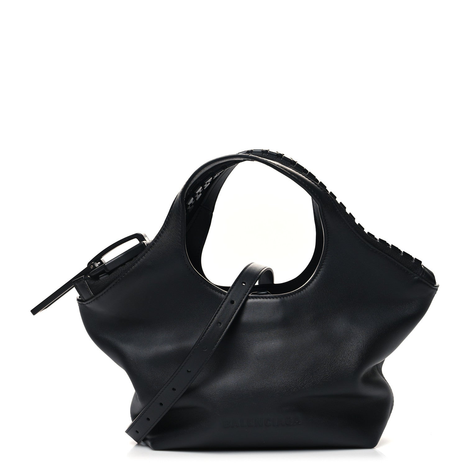 BALENCIAGA ブラックレザー バッグ Balenciaga Calfskin Megazip Tote Black 1212768 – FASHIONPHILE