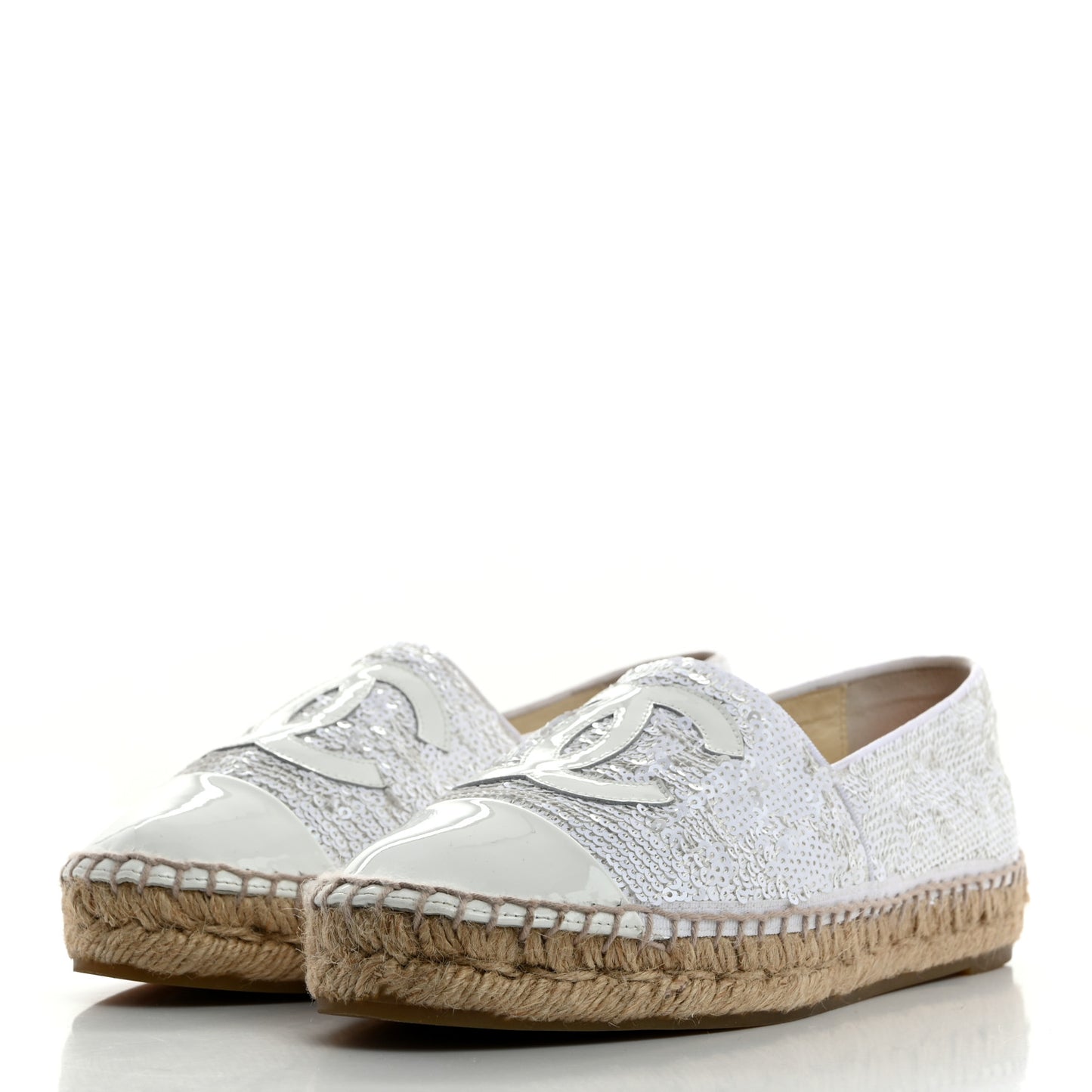 Patent Sequin CC Espadrilles 36 White
