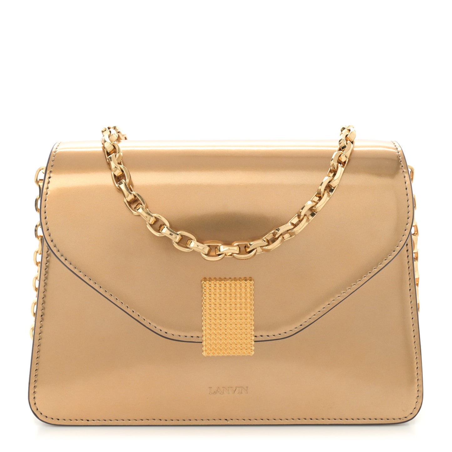 Metallic Calfskin Concerto Bag Gold