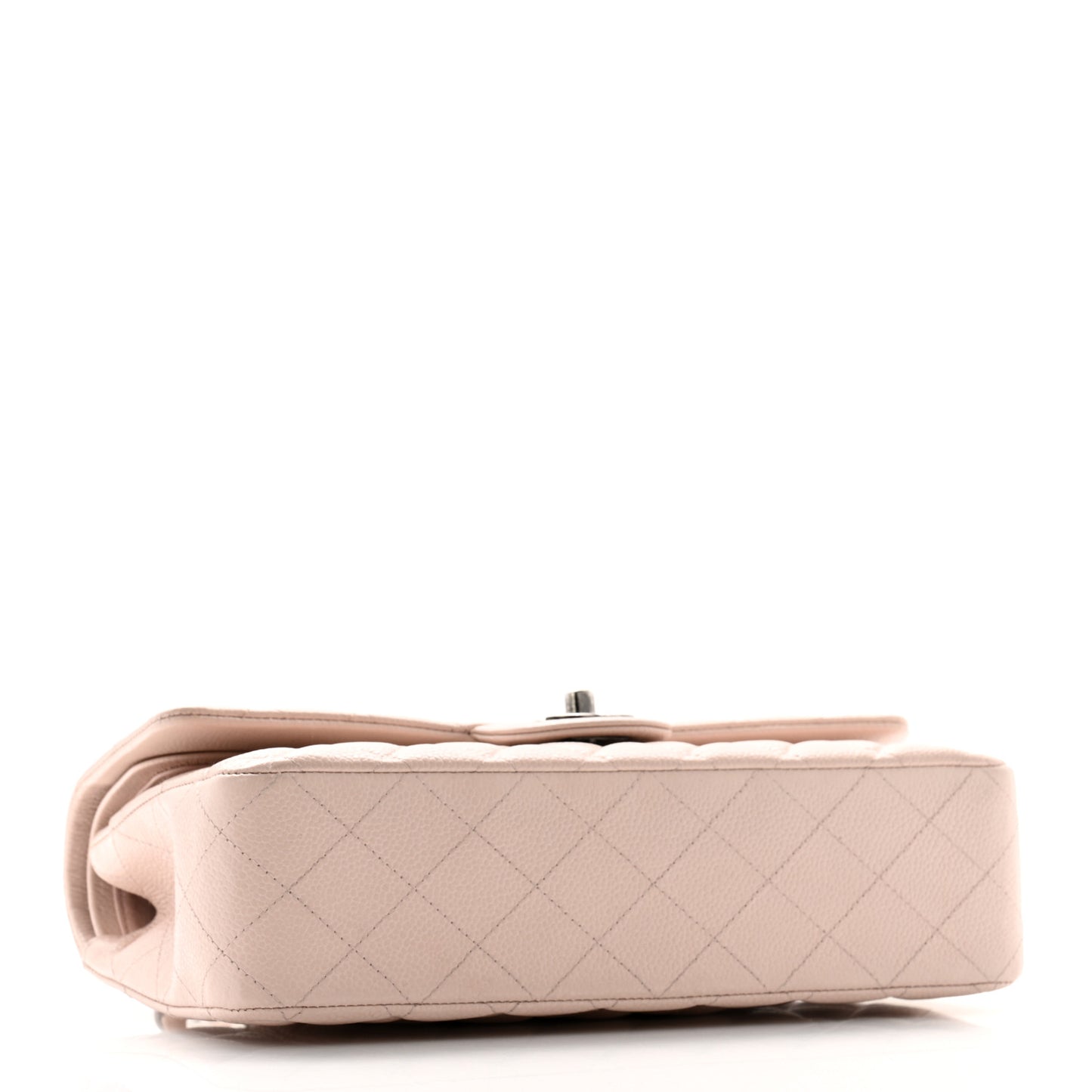 Caviar Quilted Medium Double Flap Light Pink