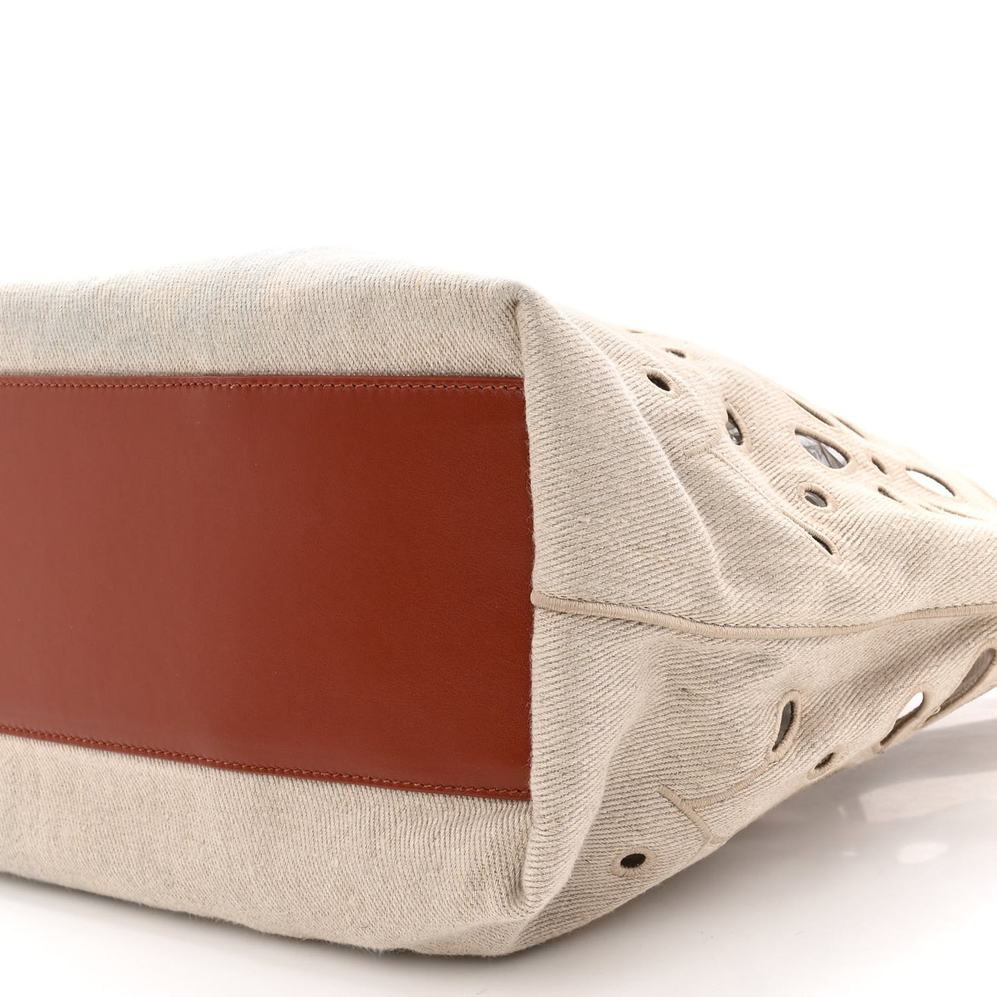 Linen Calfskin Large Kamilla North-South Tote Beige