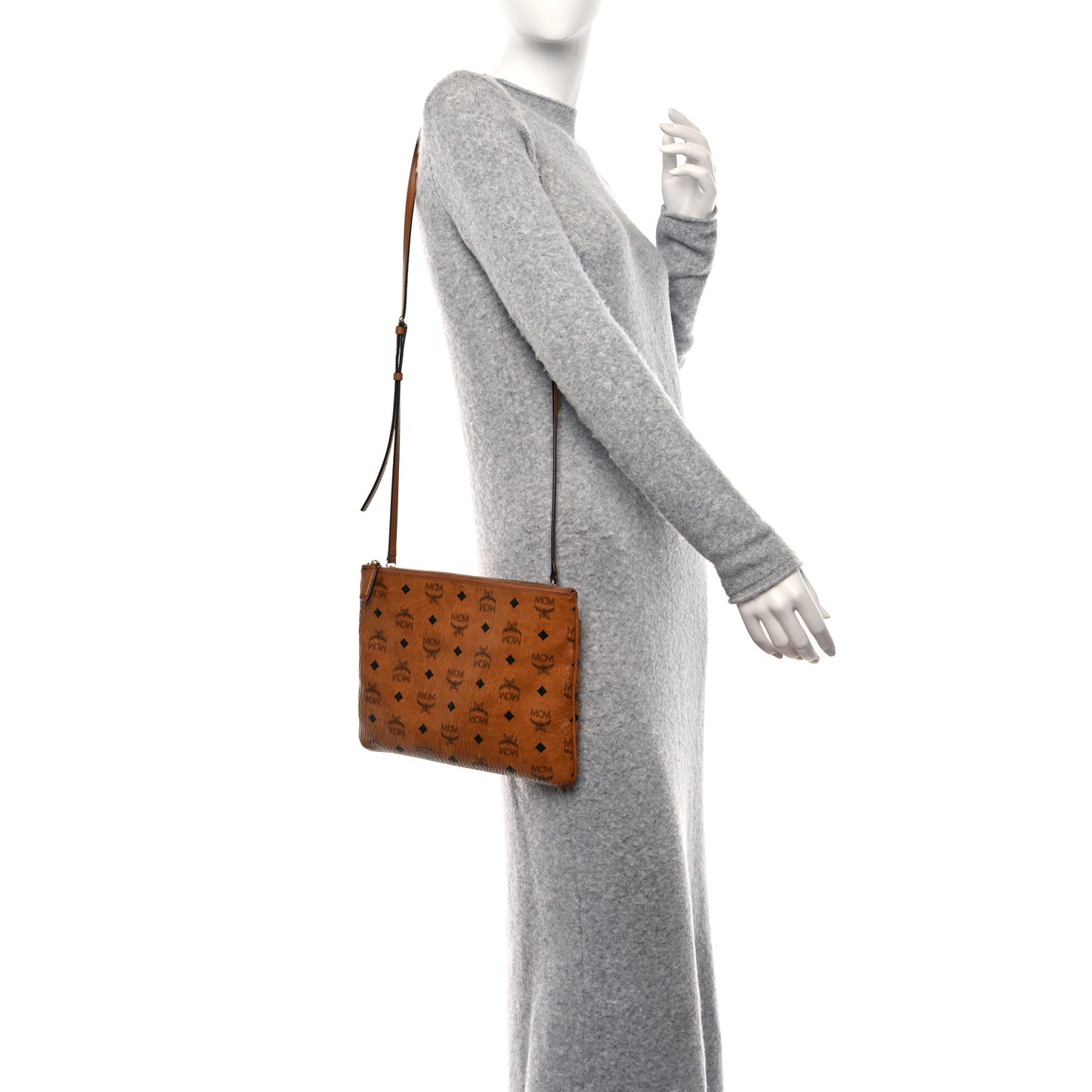 Visetos Medium Crossbody Pouch Cognac