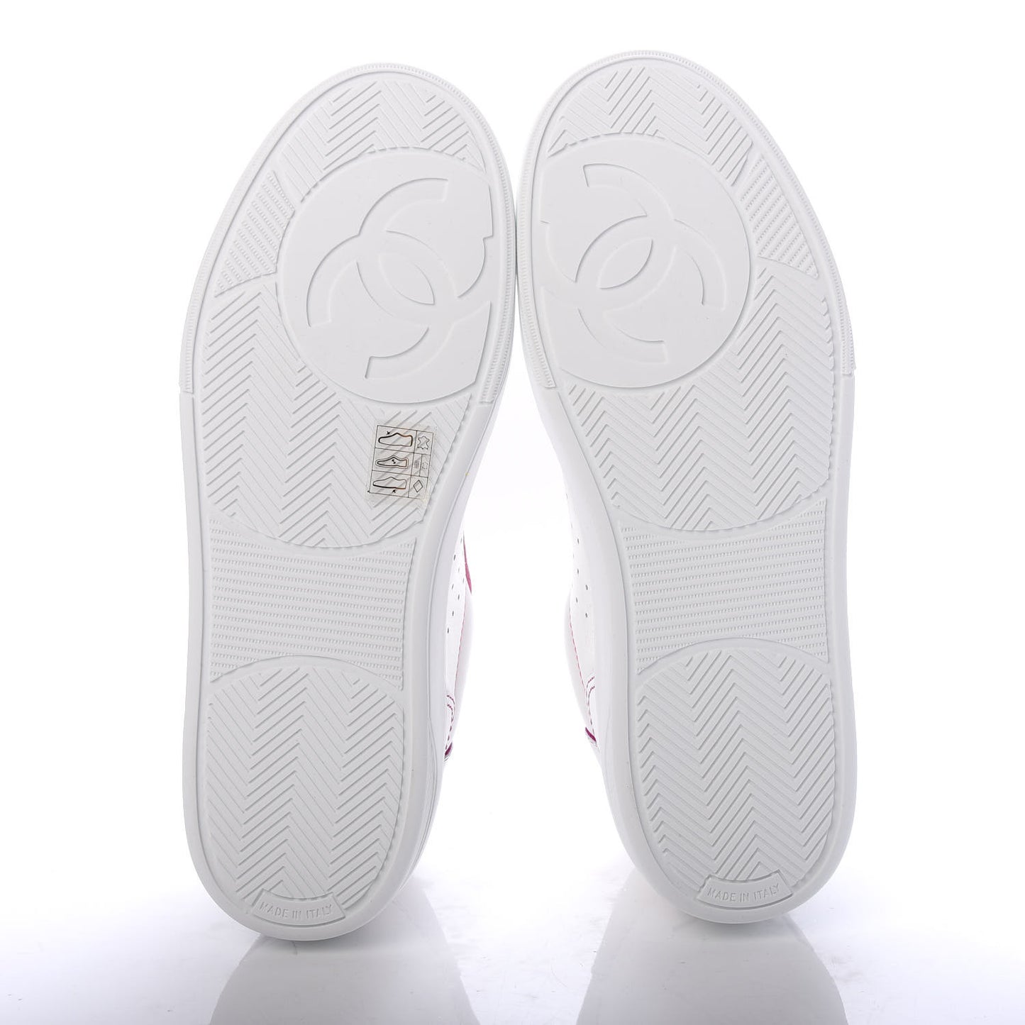 Calfskin Womens Logo Sneakers 39 White Pink