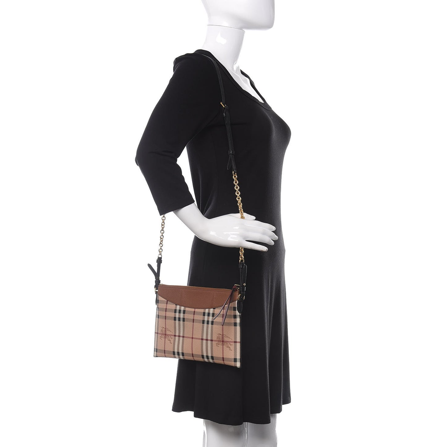 Haymarket Check Peyton Crossbody Clutch Bag Toffee