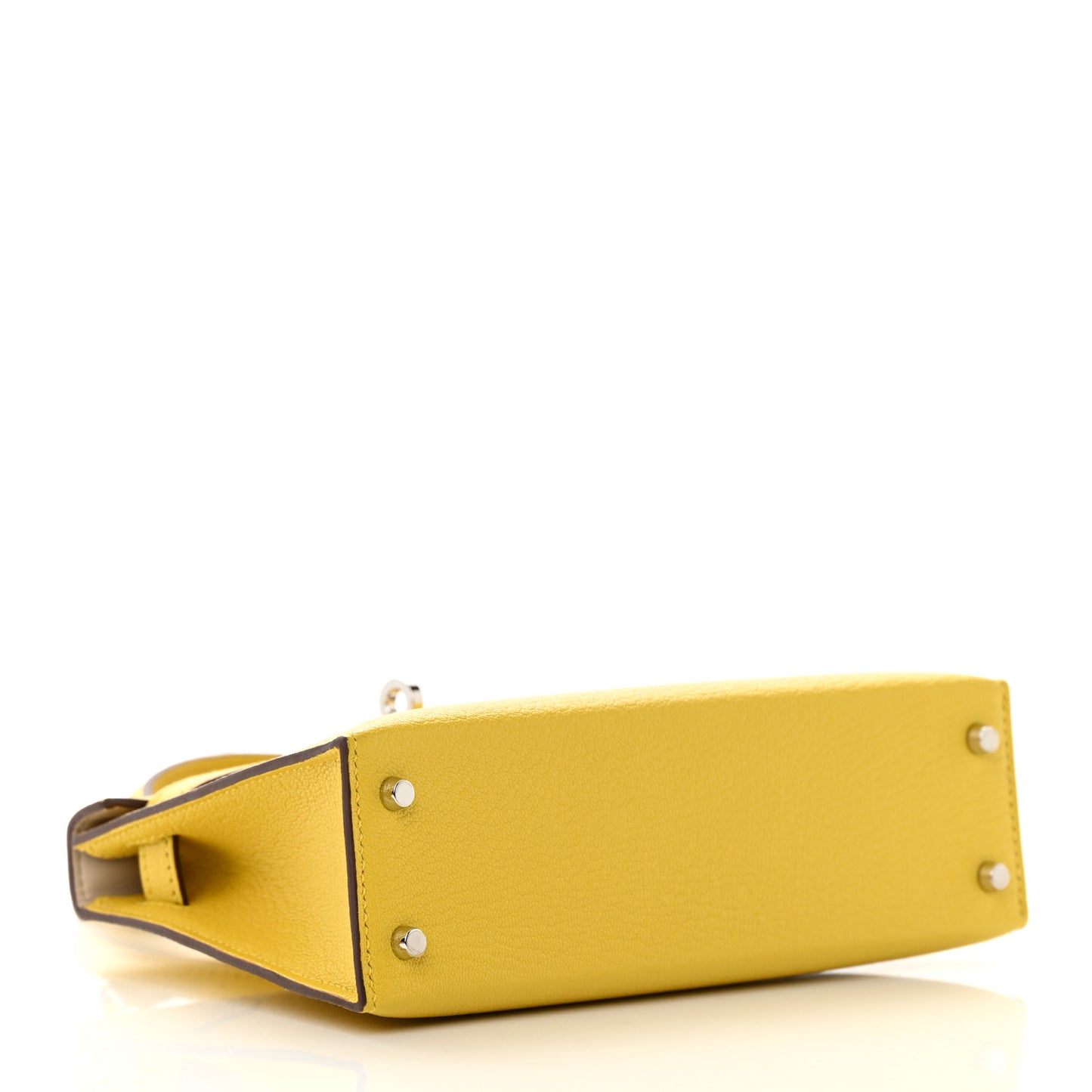 Chevre Mysore Verso Mini Kelly Sellier 20 Jaune De Naples Nata